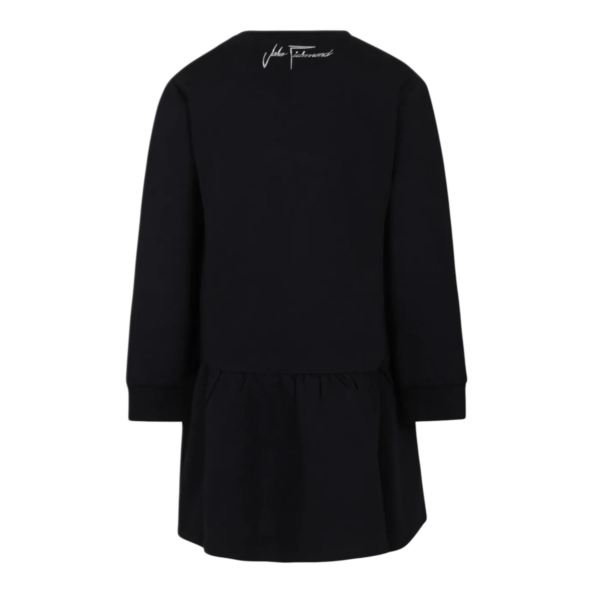 JOHN RICHMOND abito felpa girocollo tinta unita con logo Nero per Bambina RGA24054VE NERO JOHN RICHMOND