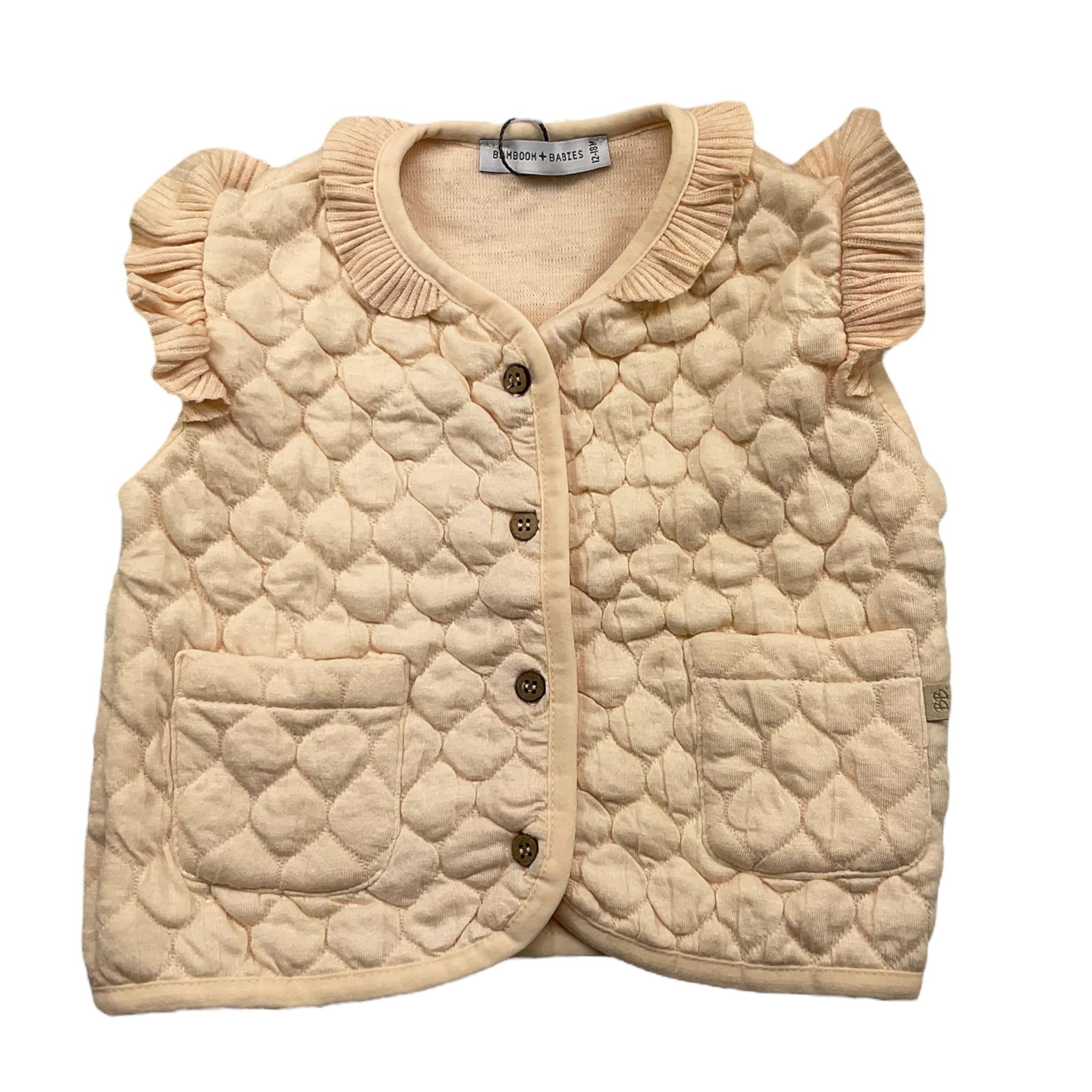 BAMBOOM+BABIES gilet tinta unita con colletto Rosa per Neonata 695A ROSA BAMBOOM+BABIES