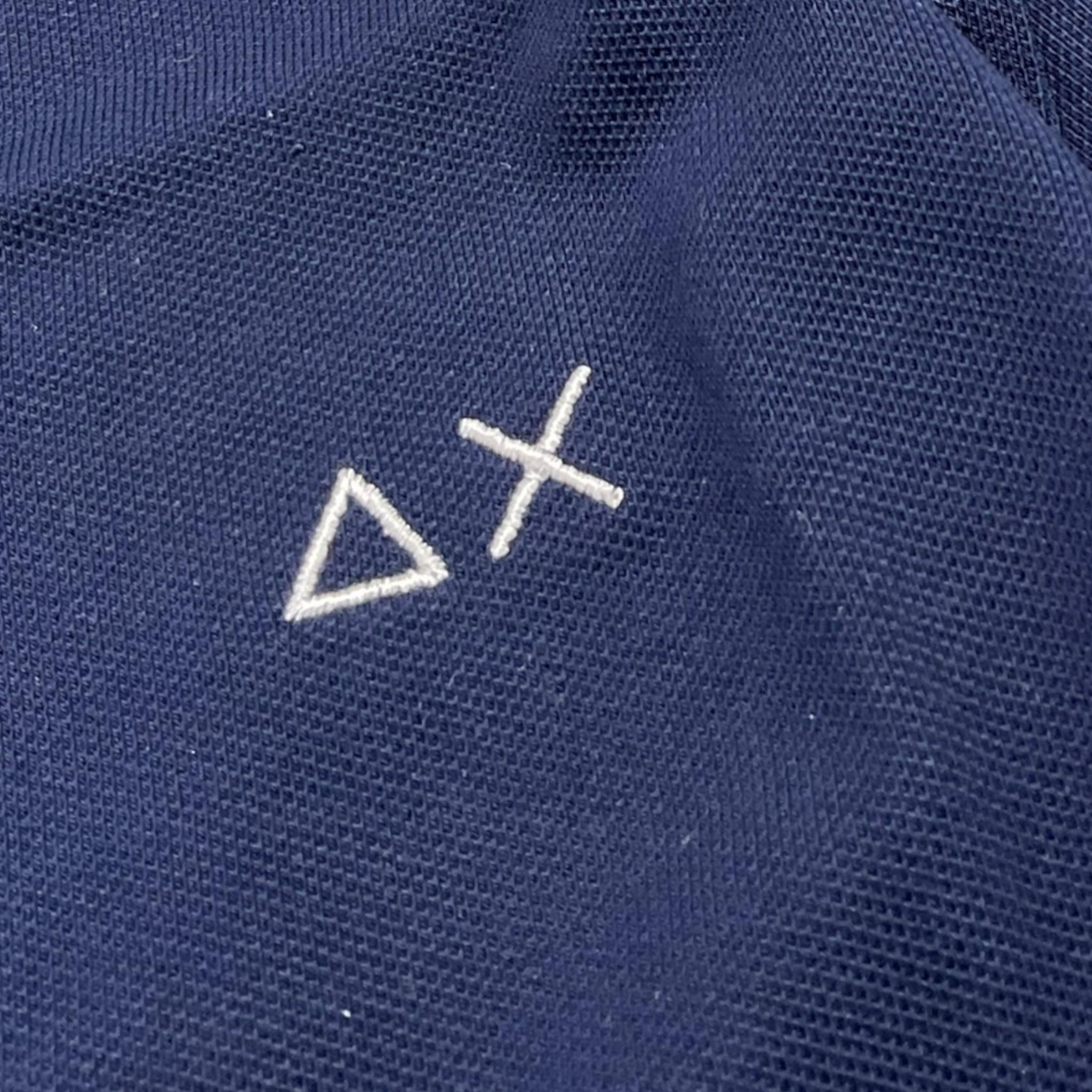 SUN68 polo tinta unita con colletto in contrasto Blu per Bambino A44307 BLU SUN68