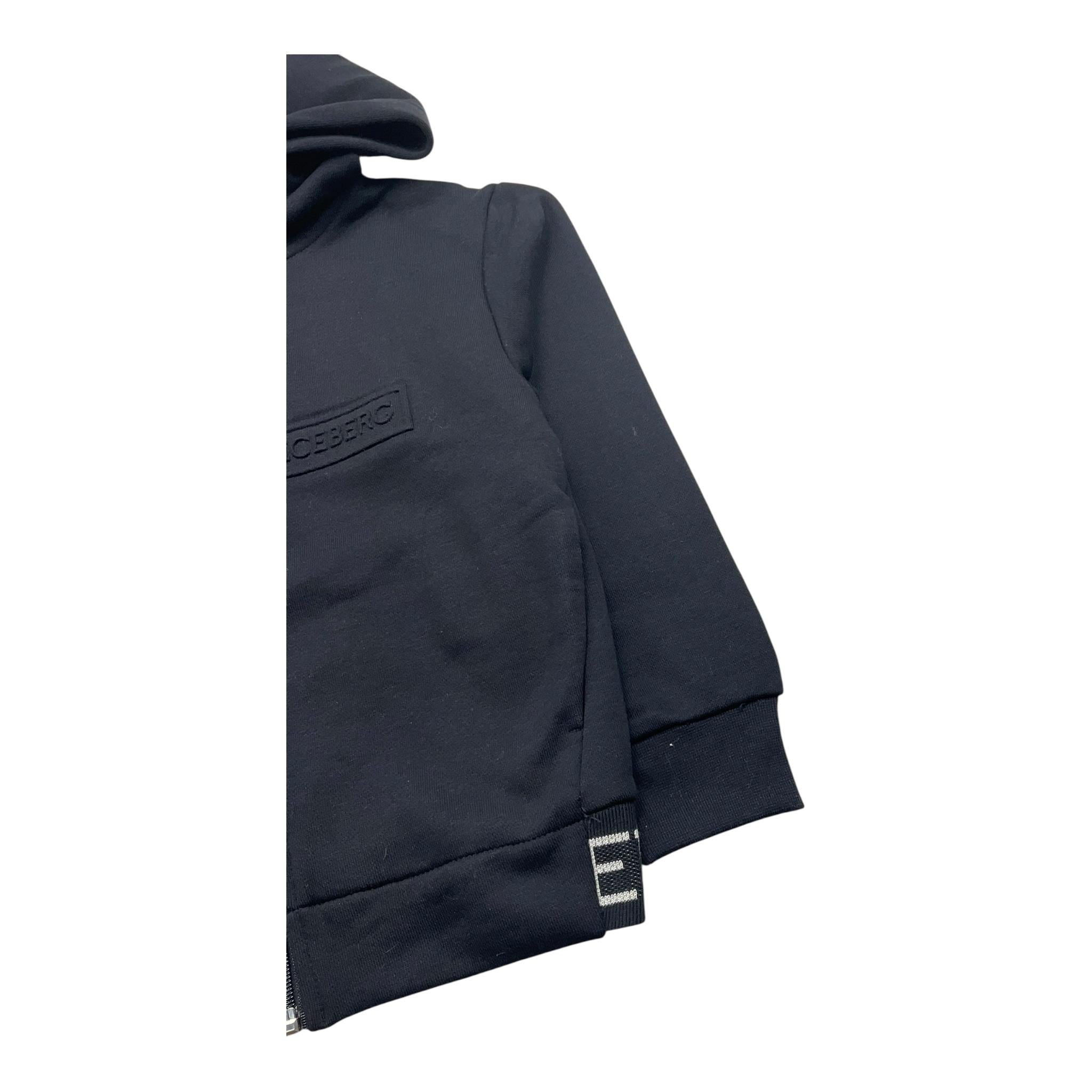 ICEBERG felpa con zip e cappuccio tint unita con logo Nero per Bambino MFICE5309J NERO ICEBERG