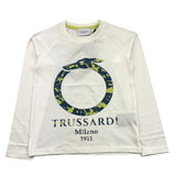 TRUSSARDI shirt girocollo tinta unita con stampa in contrasto Bianco per Neonato TIA24027TSN BIANCO TRUSSARDI