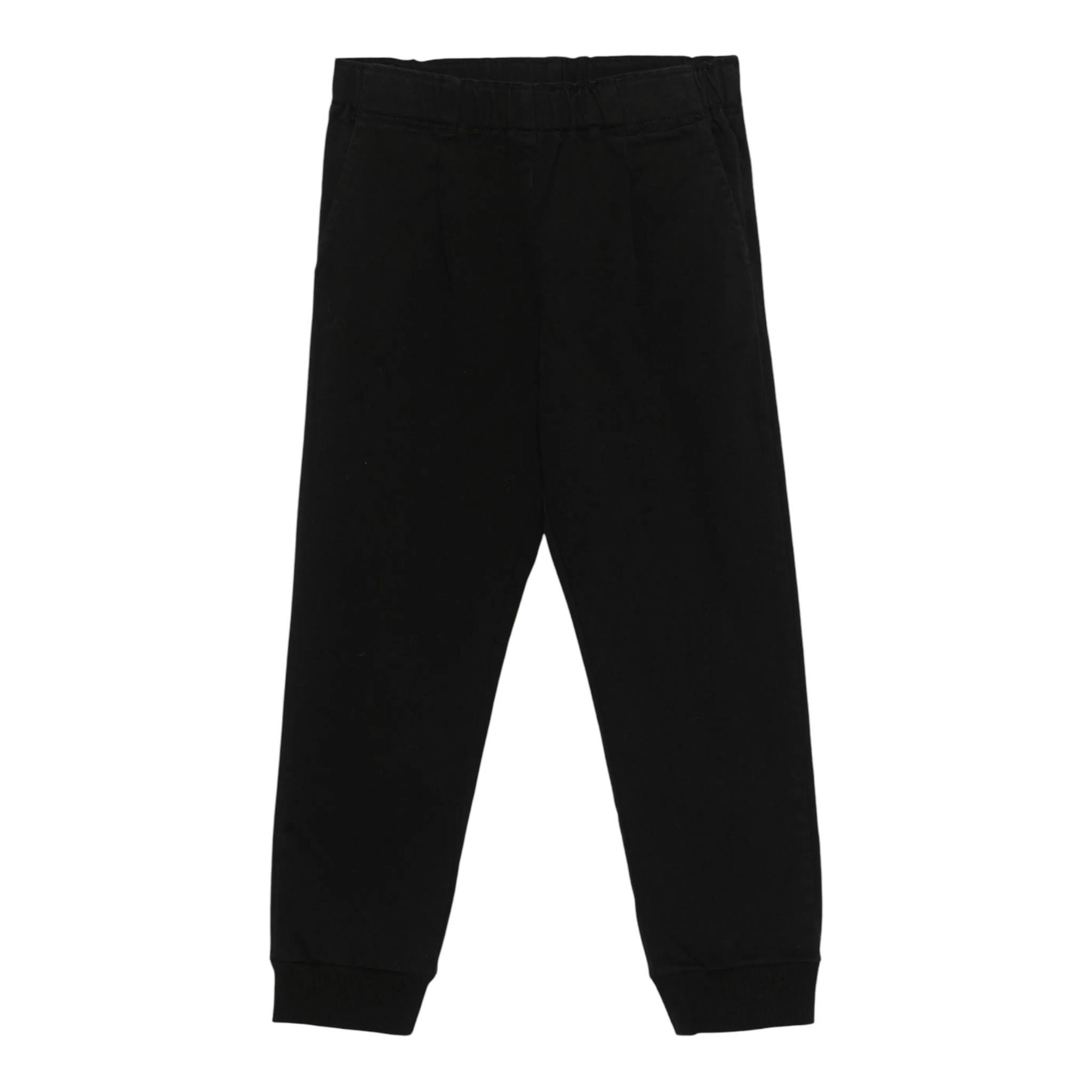 MOSCHINO pantalone tinta unita con elastico in vita Nero per Bambino HUP080 NERO MOSCHINO