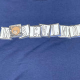 MOSCHINO t-shirt tinta unita girocollo con stampa Blu per Bambina HUM05F BLU MOSCHINO