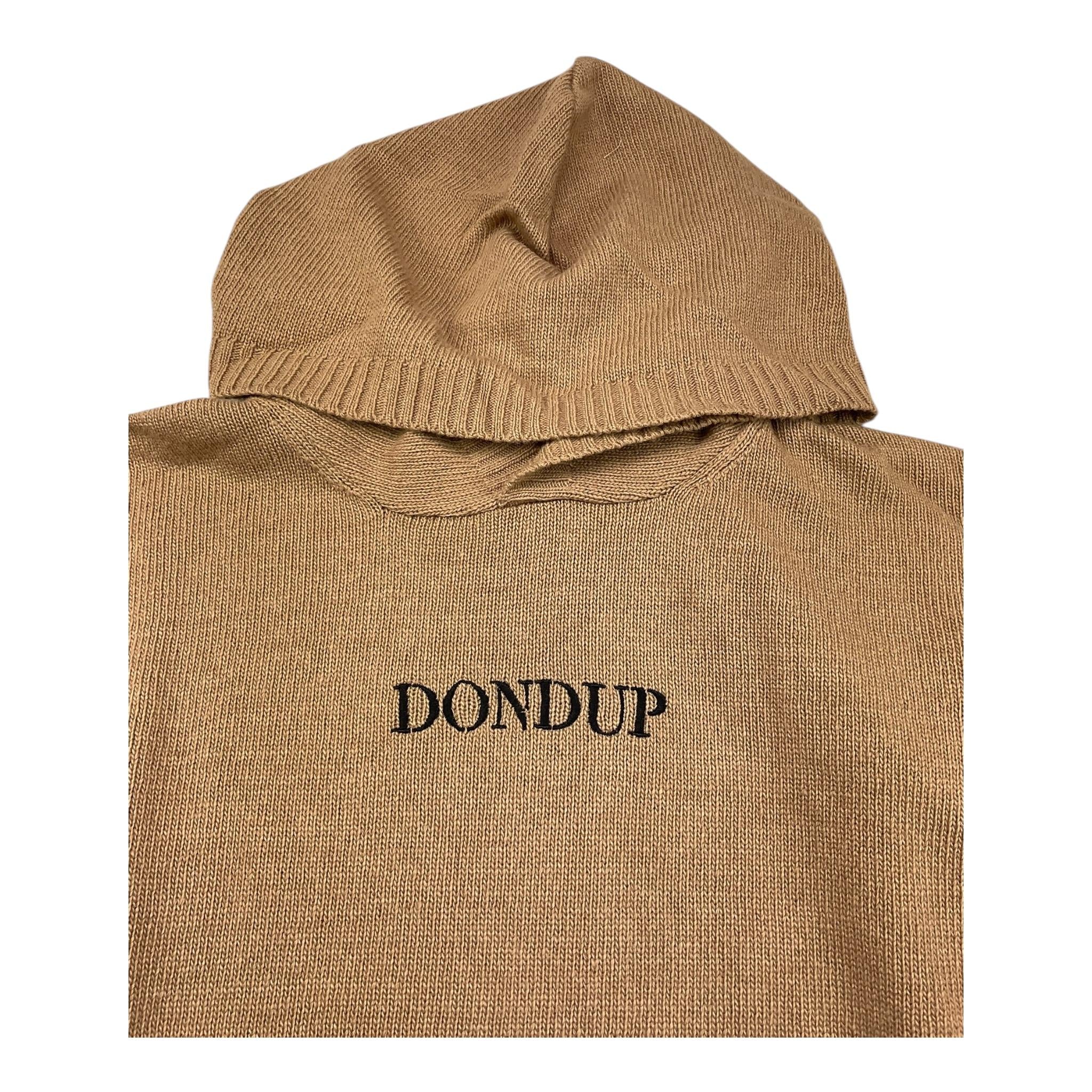 DONDUP maglia tinta unita cn cappuccio e ricamo logo Beige per Bambino DMMA53C BEIGE DONDUP