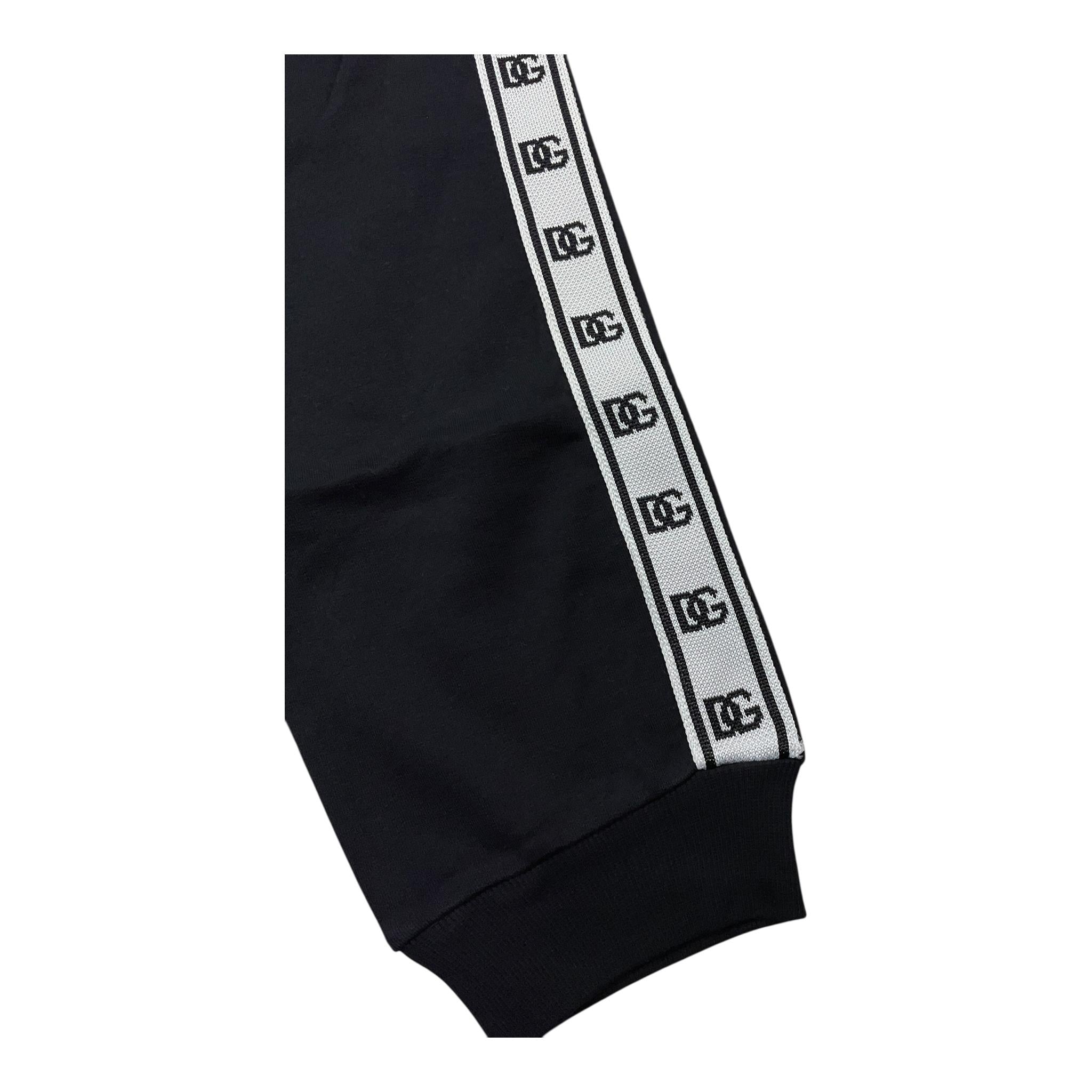 DOLCE & GABBANA pantalone tuta tinta unita con profili logati Nero per Bambino L4JPIH NERO DOLCE & GABBANA