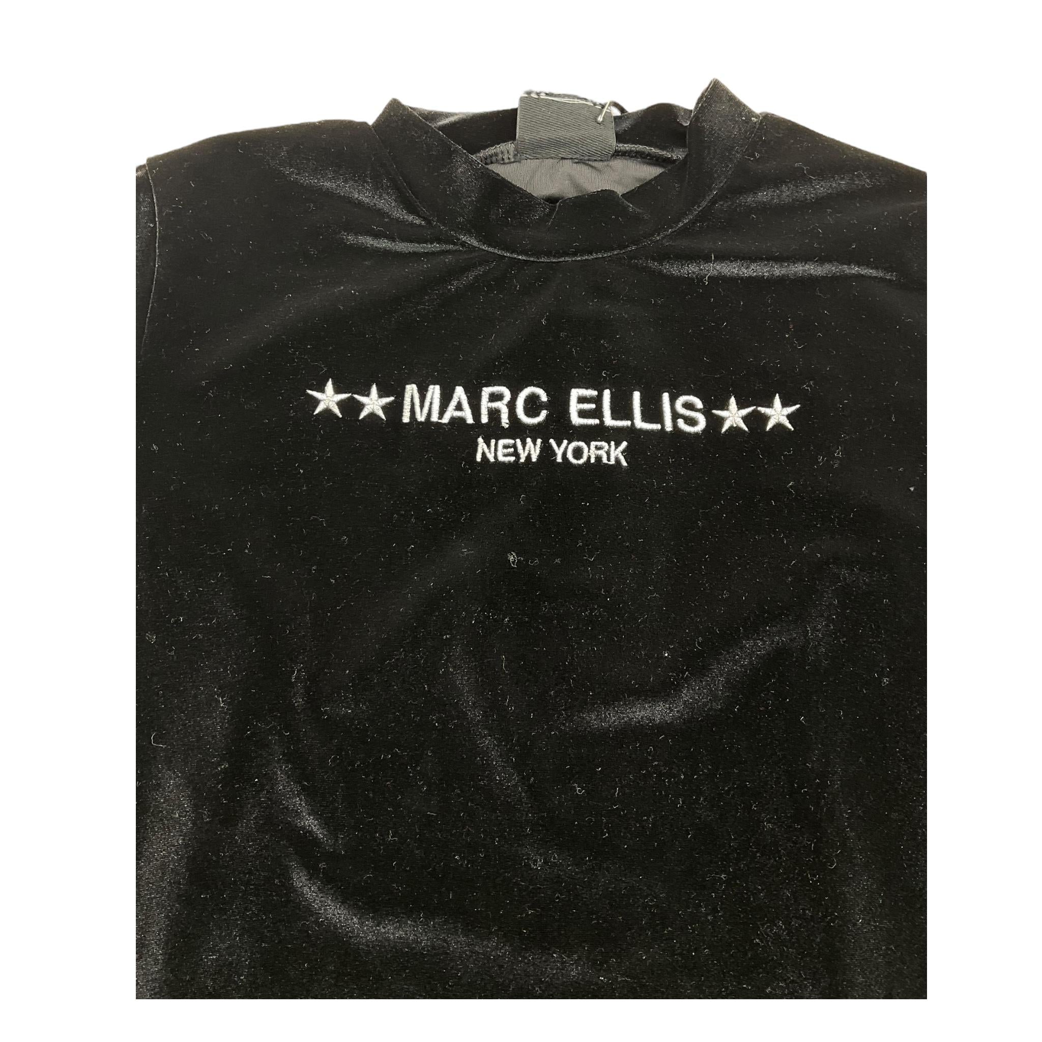 MARC ELLIS shirt in velluto tinta unita con logo Nero per Bambina JMJTS15744 NERO MARC ELLIS