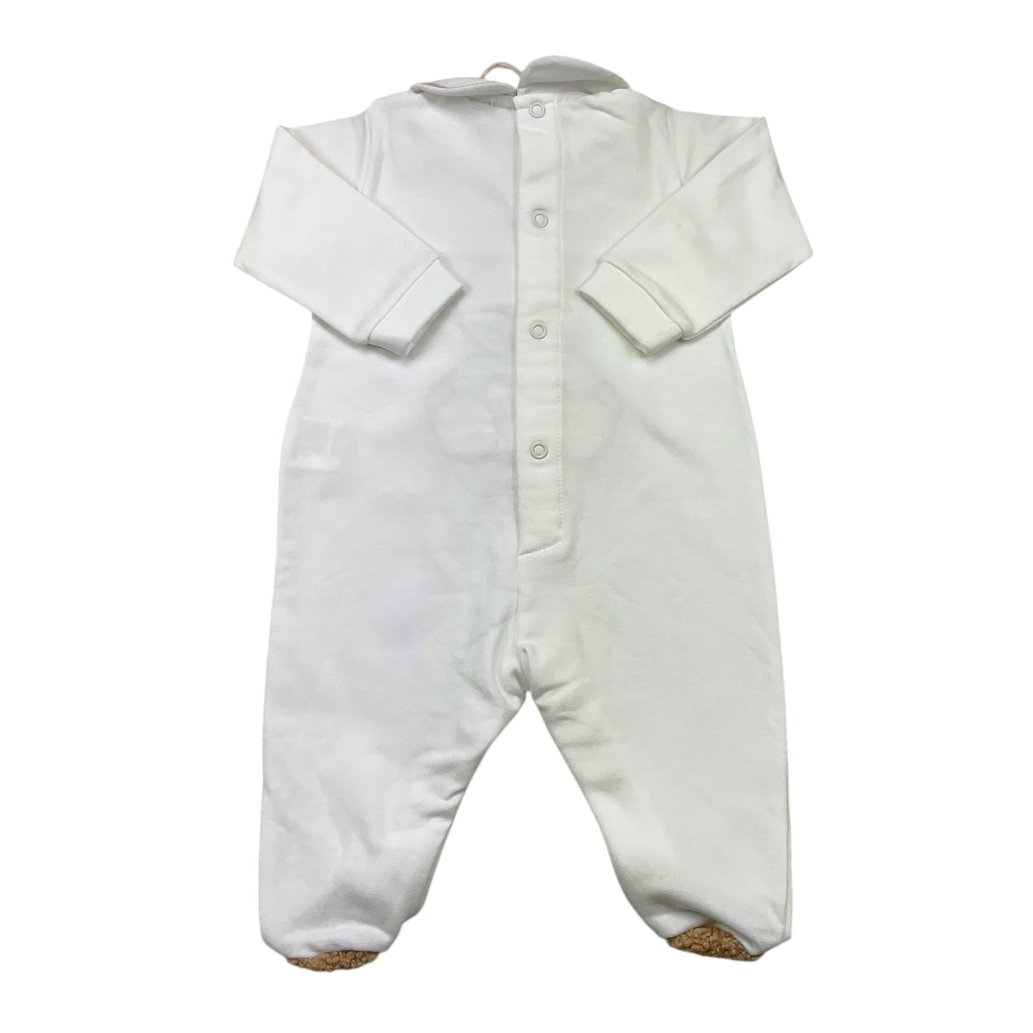 MARLU' tutina tinta unita con stampa Bianco per Neonato IB6114 BIANCO MARLU'