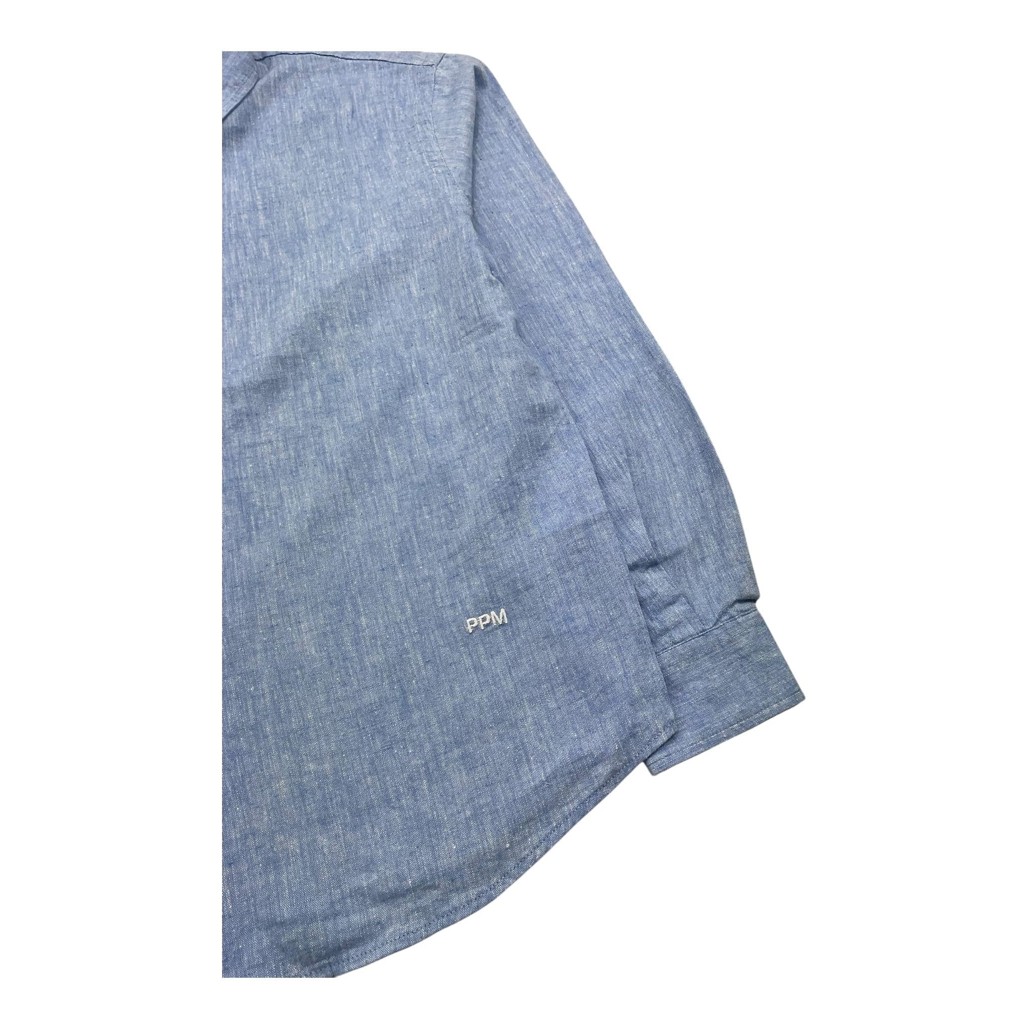 camicia manica lunga tinta unita PP4042 AZZURRO PAOLO PECORA