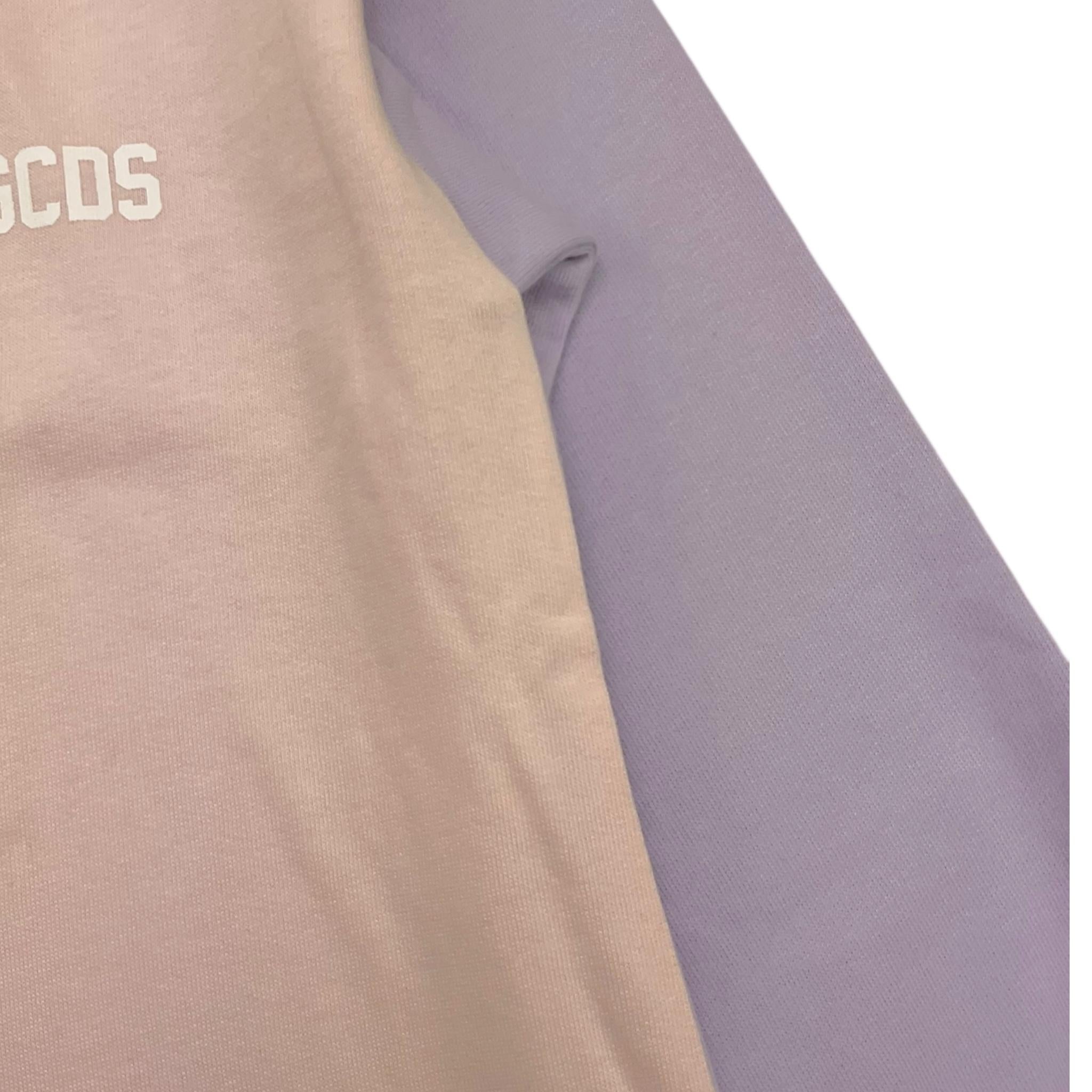 GCDS abito tricolore modello felpa con stampa Rosa per Bambina GDV00E ROSA GCDS