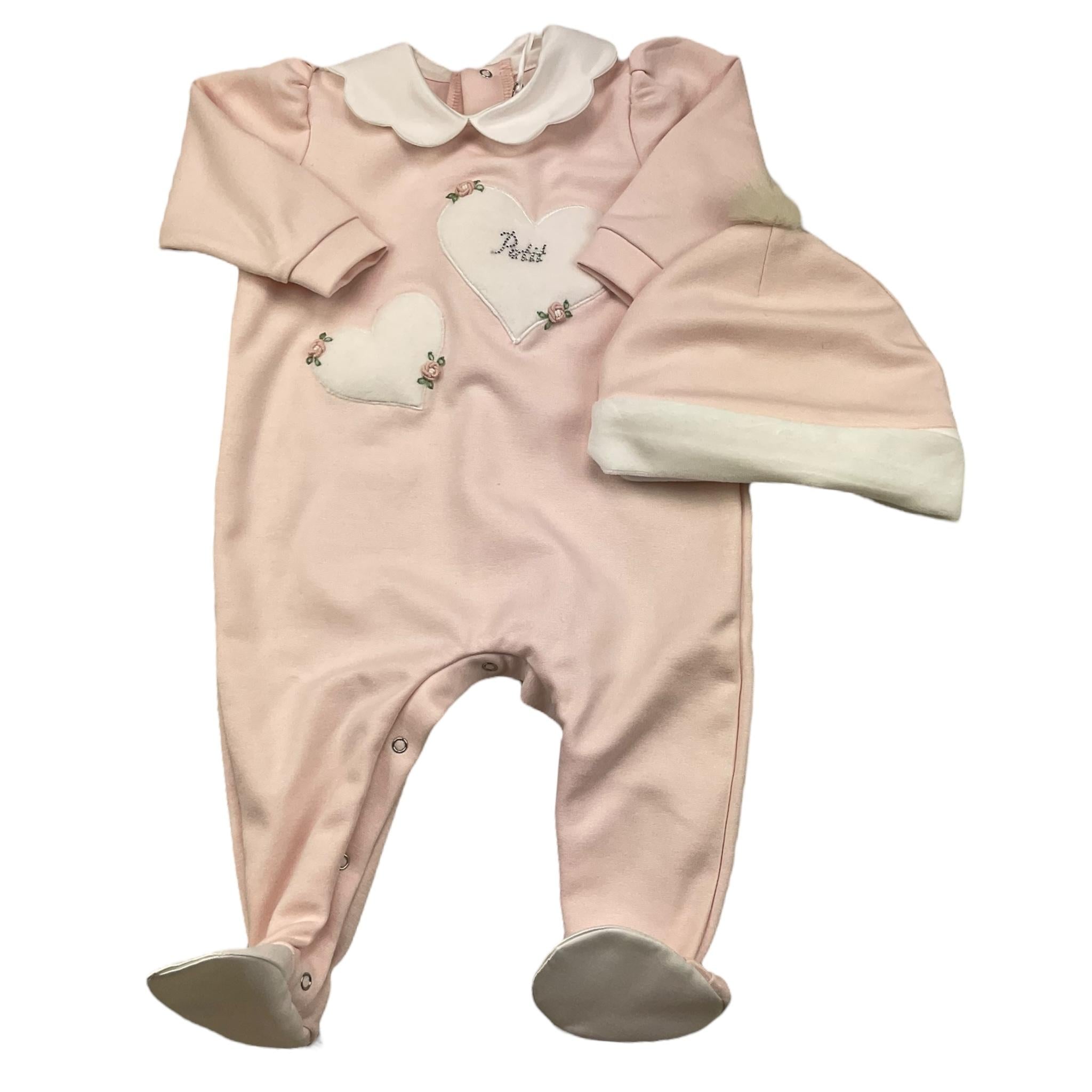 PETIT set tutina tinta unita manica lunga con cappello Rosa per Neonata S7116306 ROSA PETIT