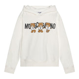 MOSCHINO felpa tinta unita con cappuccio e stampa Panna per Bambina HMF07KX PANNA MOSCHINO
