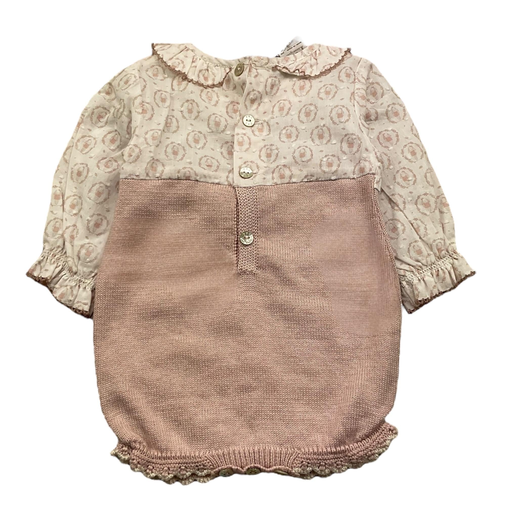 PAZ RODRIGUEZ pagliaccetto manica lunga bicolore Bianco/rosa per Neonata 005121159 BIANCO/ROSA PAZ RODRIGUEZ