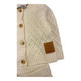 MOSCHINO completo cardigan-pantalone tinta unita Panna per Neonato MUK05I PANNA MOSCHINO