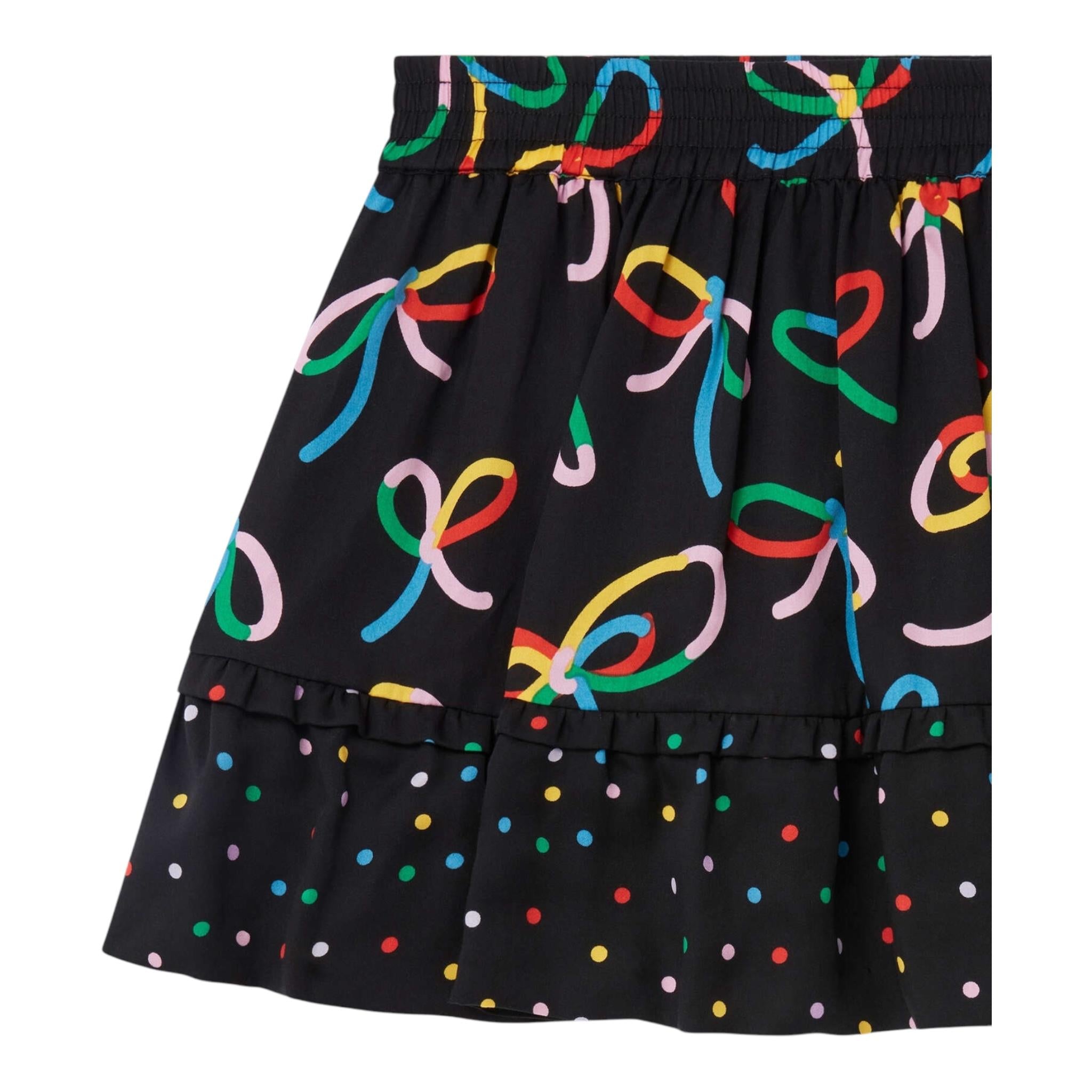 STELLA McCARTNEY gonna tinta unita con stampa fantasia Nero per Neonata TV7B91N NERO STELLA McCARTNEY