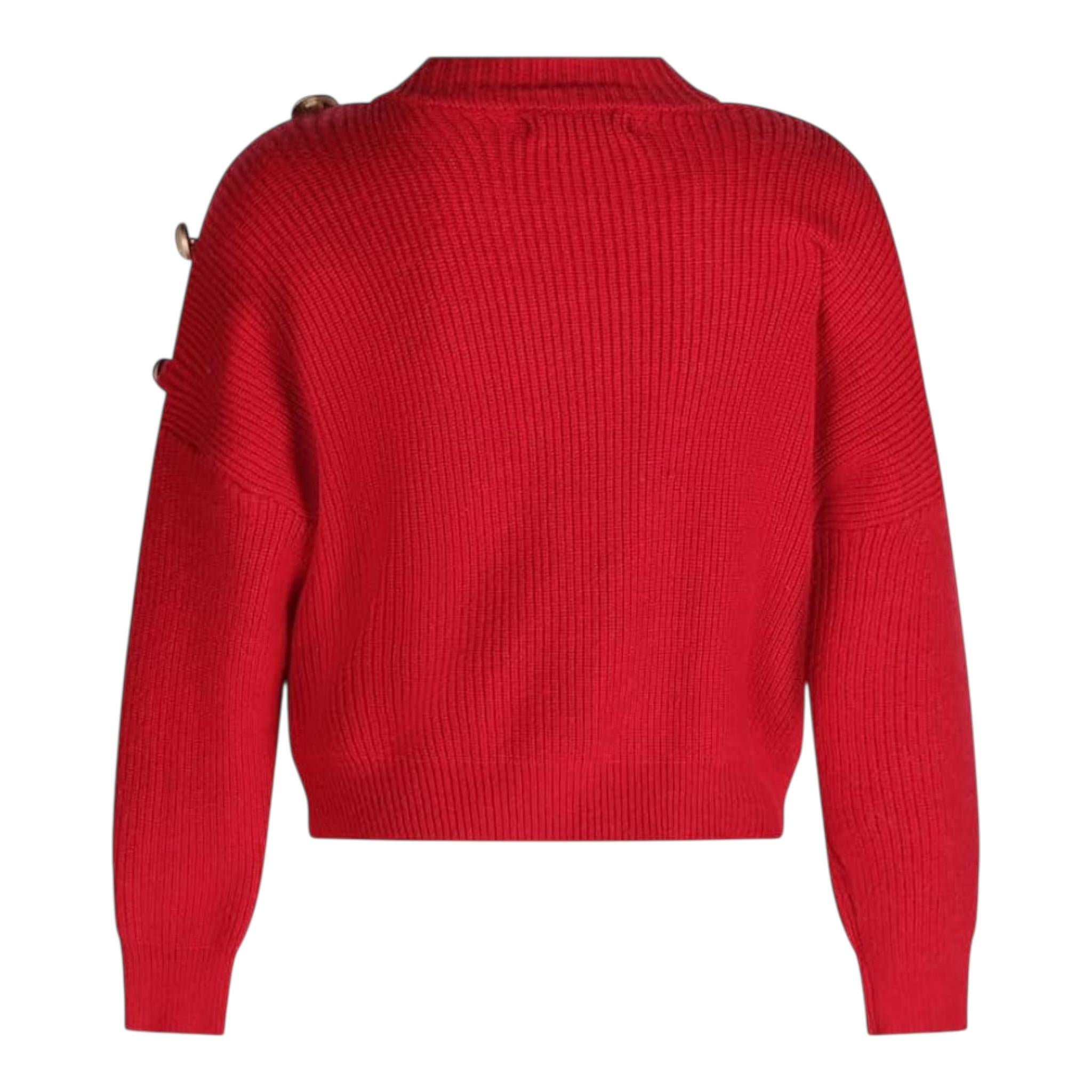 FUN & FUN maglia girocollo tinta unita con bottoni in contrasto Rosso per Bambina FNBSW15531 ROSSO FUN & FUN