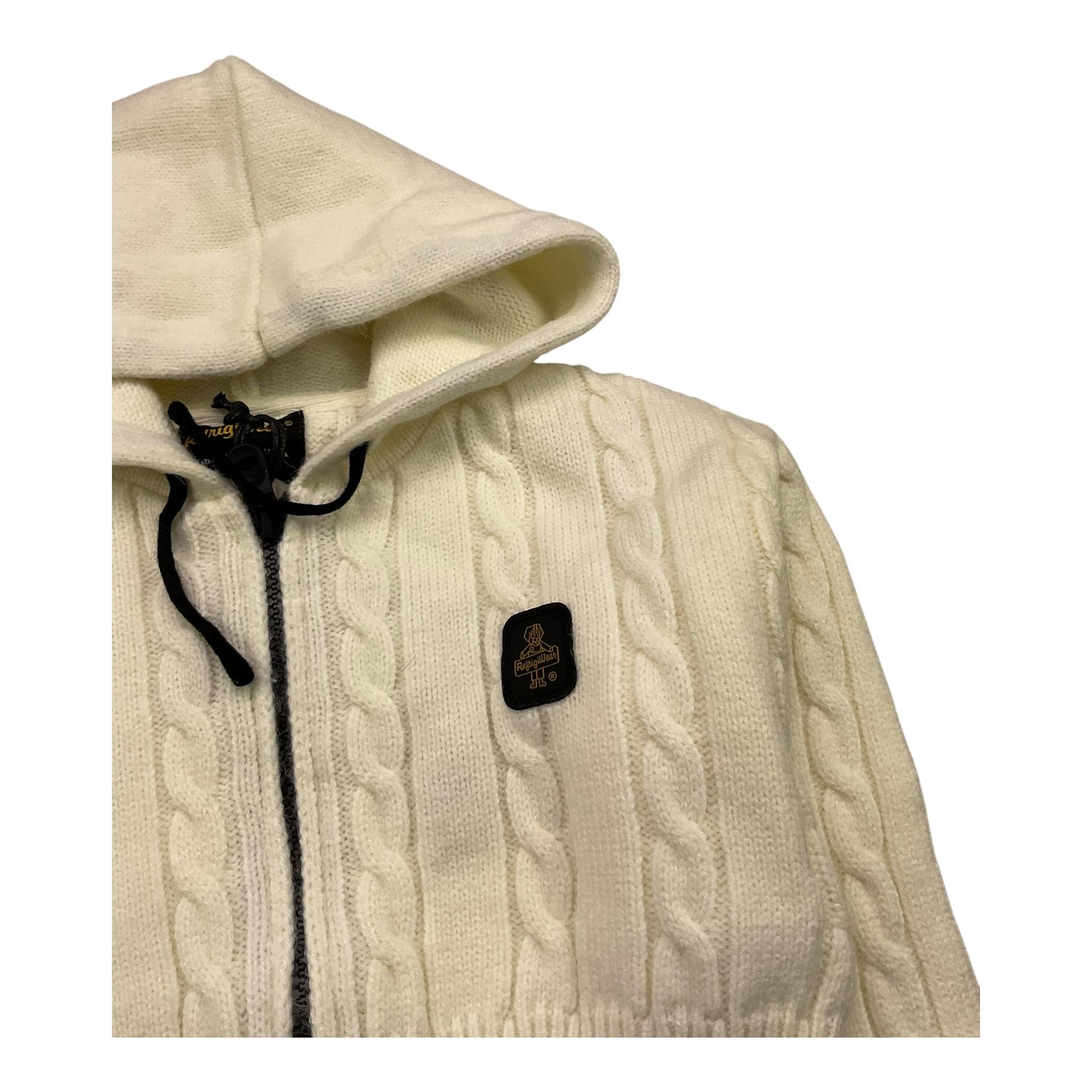 REFRIGIWEAR felpa in maglia tinta unita con zip e cappuccio Panna per Bambina RWG952 PANNA REFRIGIWEAR