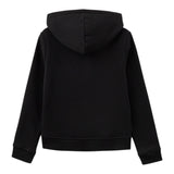VANS felpa chiusa con cappuccio tinta unita con stampa logo Nero per Bambina VN00K8WBLK NERO VANS
