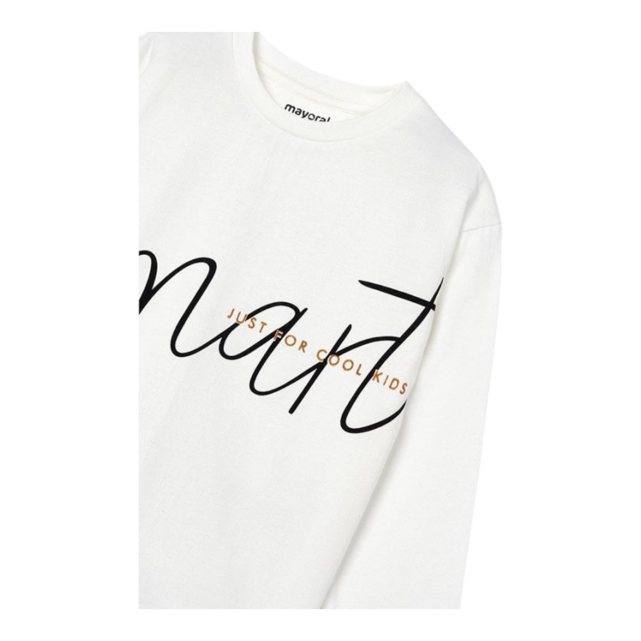 MAYORAL shirt girocollo tinta unita con stampa Bianco per Bambino 4039XJ BIANCO MAYORAL