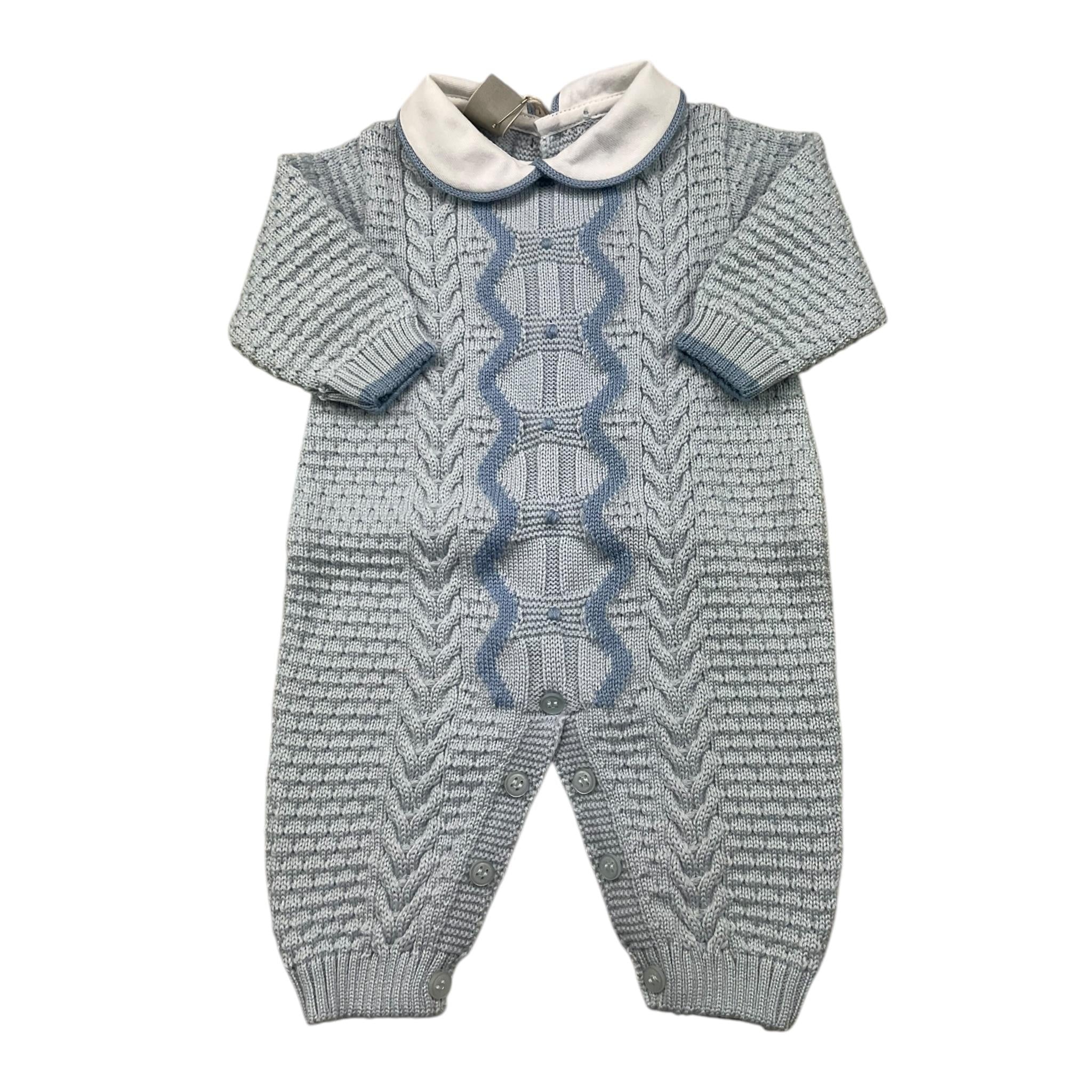 MARLU' tutina tinta unita con bottoni Azzurro per Neonato IB5910 AZZURRO MARLU'