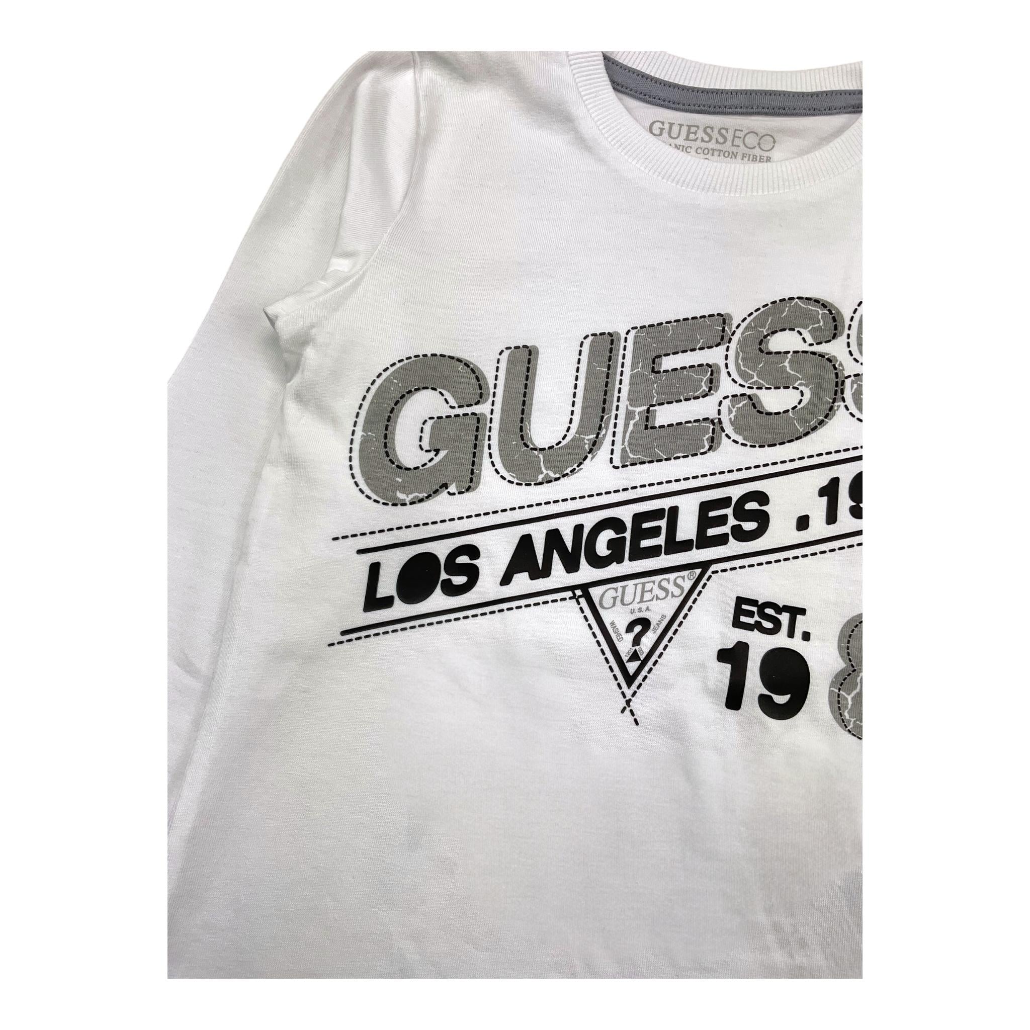 GUESS shirt girocollo tinta unita con stampa in contrasto Bianco per Bambino N4BI11I3Z14 BIANCO GUESS