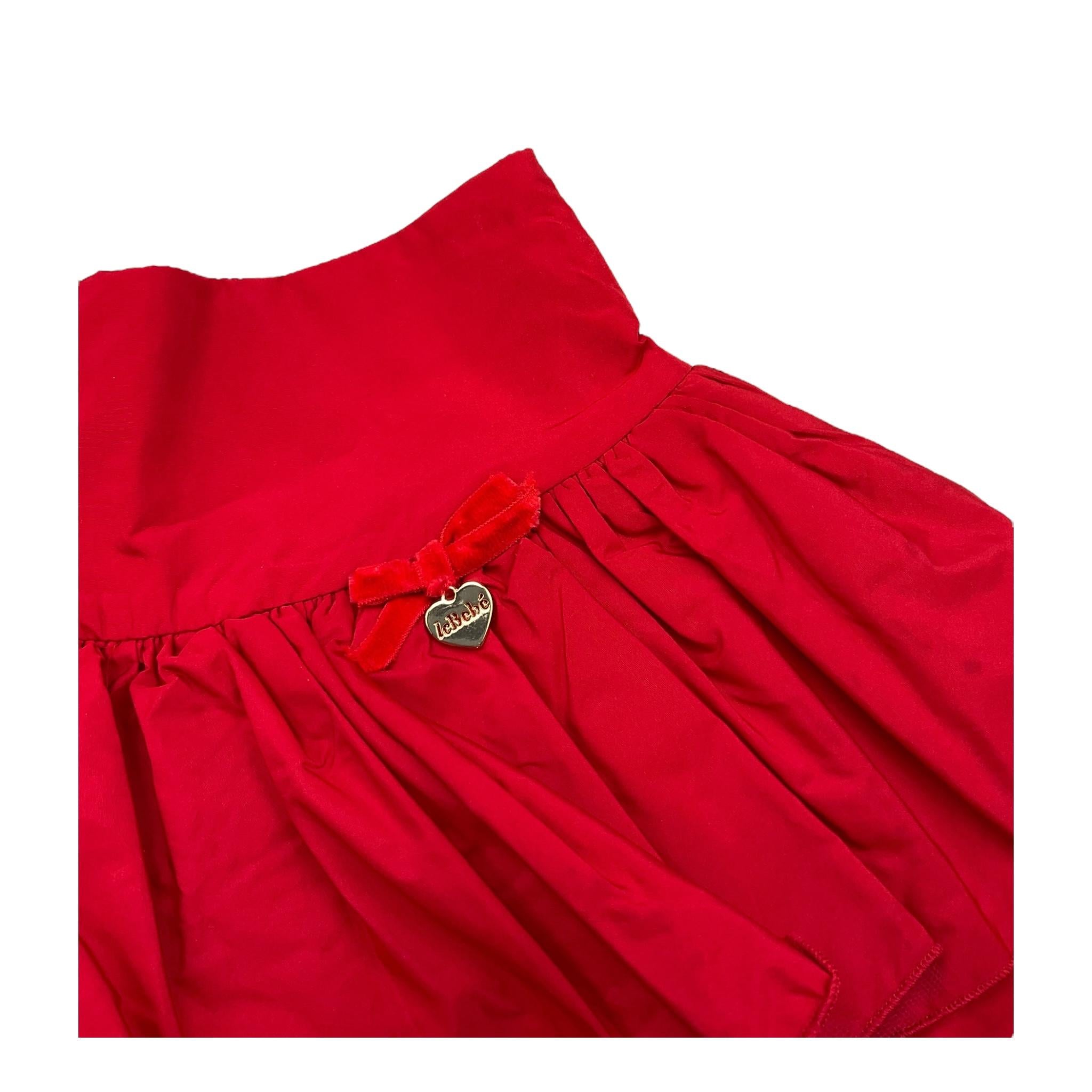 LE BEBE' gonna tinta unita con elastico in vita Rosso per Neonata LBG5590 ROSSO LE BEBE'