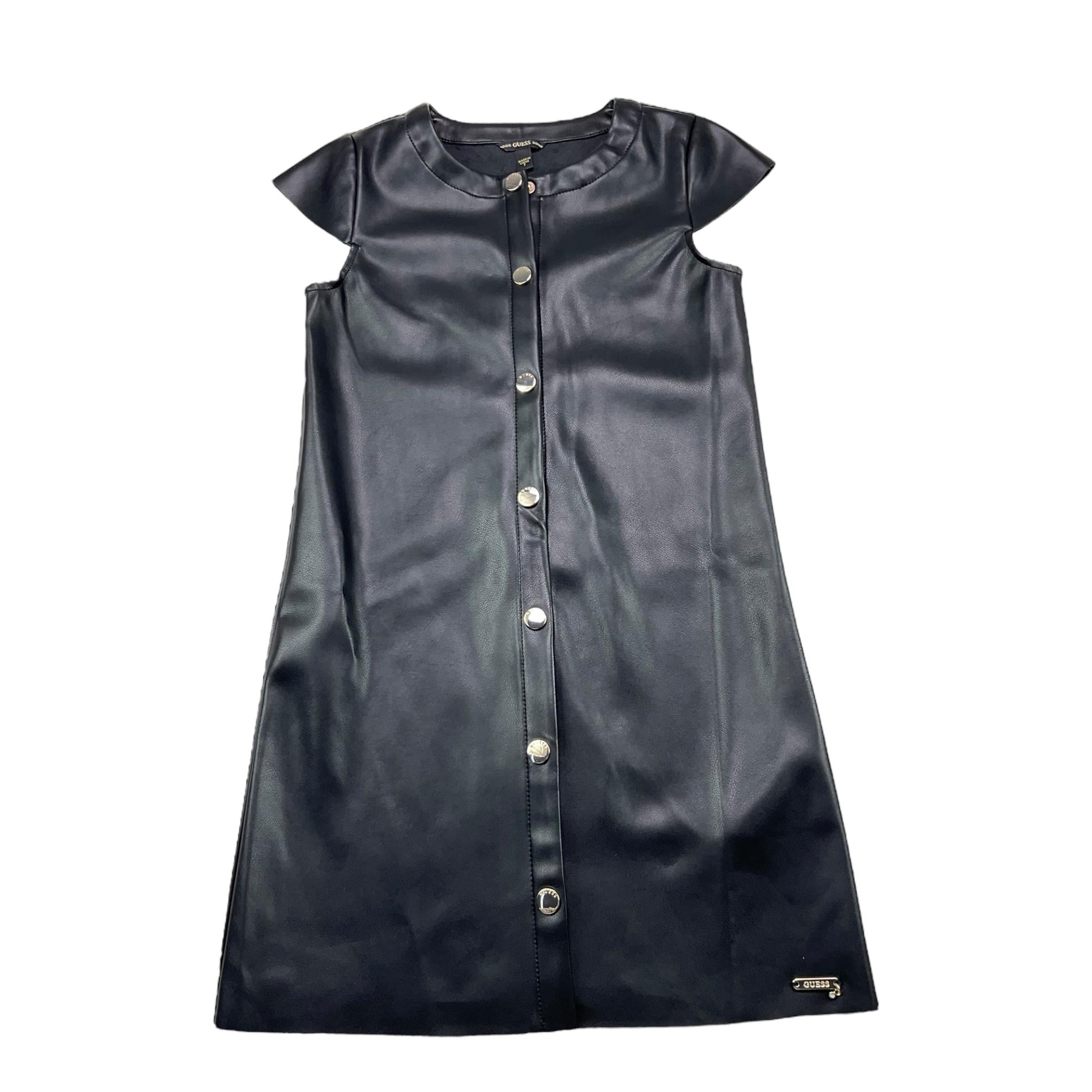 GUESS abito mezza manica tinta unita in ecopelle Nero per Bambina J3YK09WE8D0 NERO GUESS