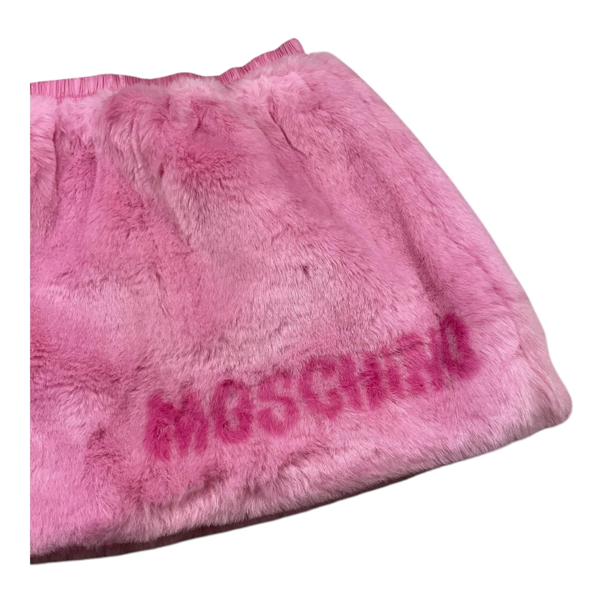 MOSCHINO gonna tinta unita con logo Rosa per Bambina HDJ039 ROSA MOSCHINO