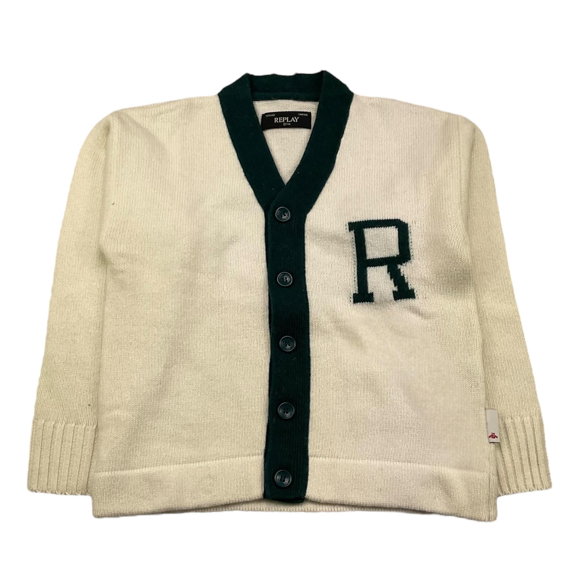 REPLAY cardigan tinta unita con scollo a v Panna per Bambino SB5609 PANNA REPLAY