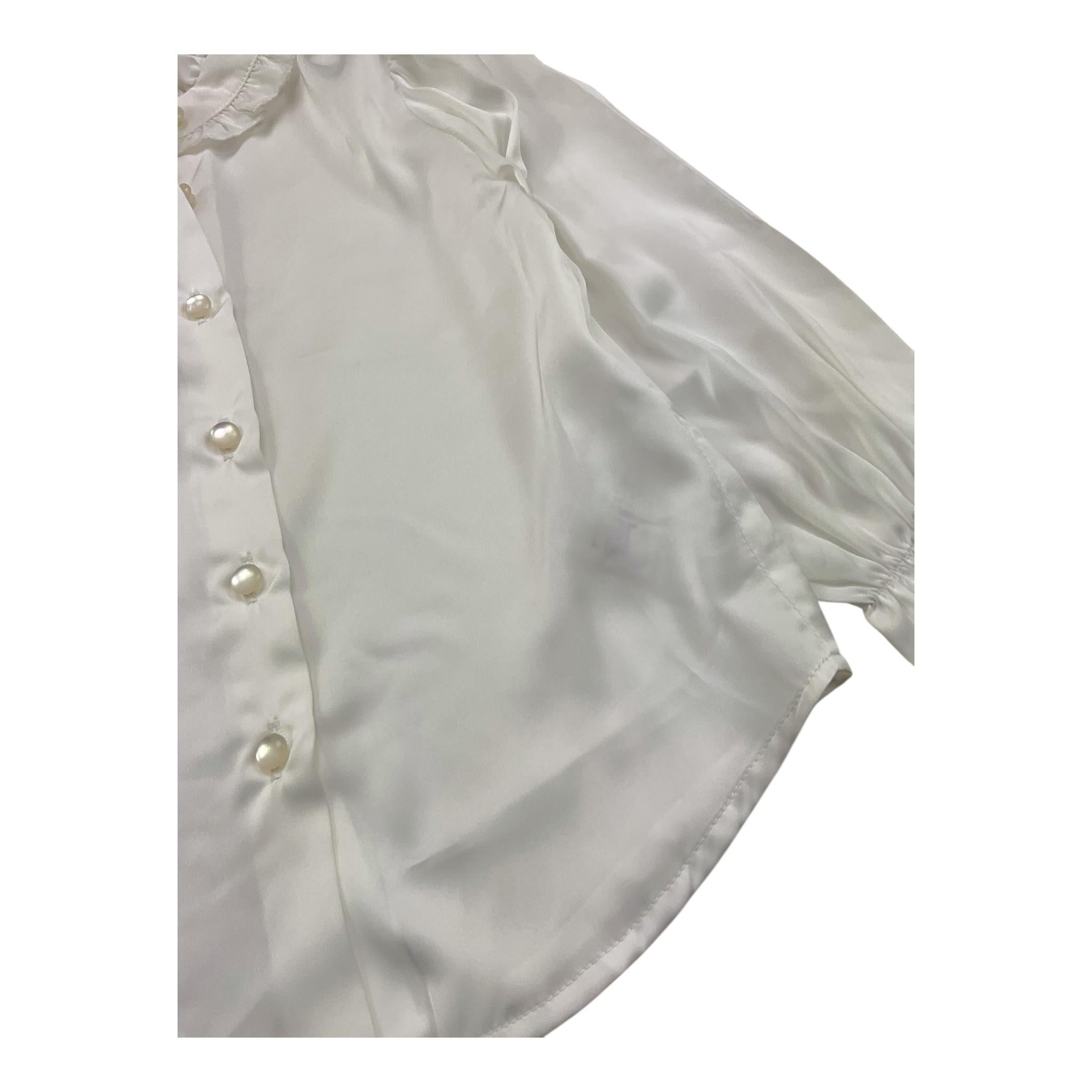 MANILA GRACE camicia tinta unita con voilant Bianco per Bambina MGB2521 BIANCO MANILA GRACE