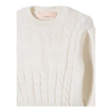 ELISABETTA FRANCHI maglia girocollo tinta unita con ricami Panna per Bambina EFMA140 PANNA ELISABETTA FRANCHI