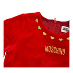 MOSCHINO abito manica lunga in ciniglia tinta unita Rosso per Bambina MDV0BJJ ROSSO MOSCHINO