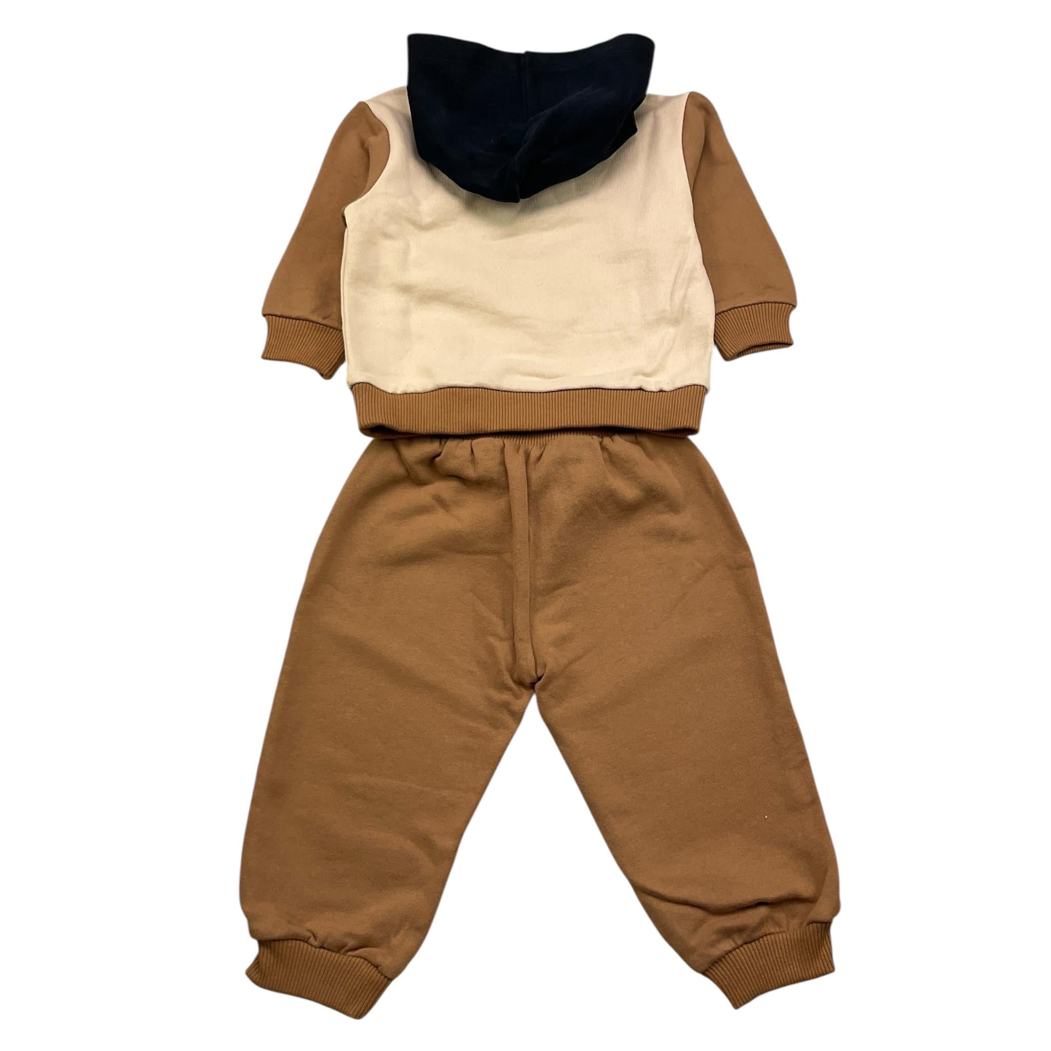 PLEASE completo 2 pezzi felpa-pantalone Marrone per Neonato KT22040B65 MARRONE PLEASE