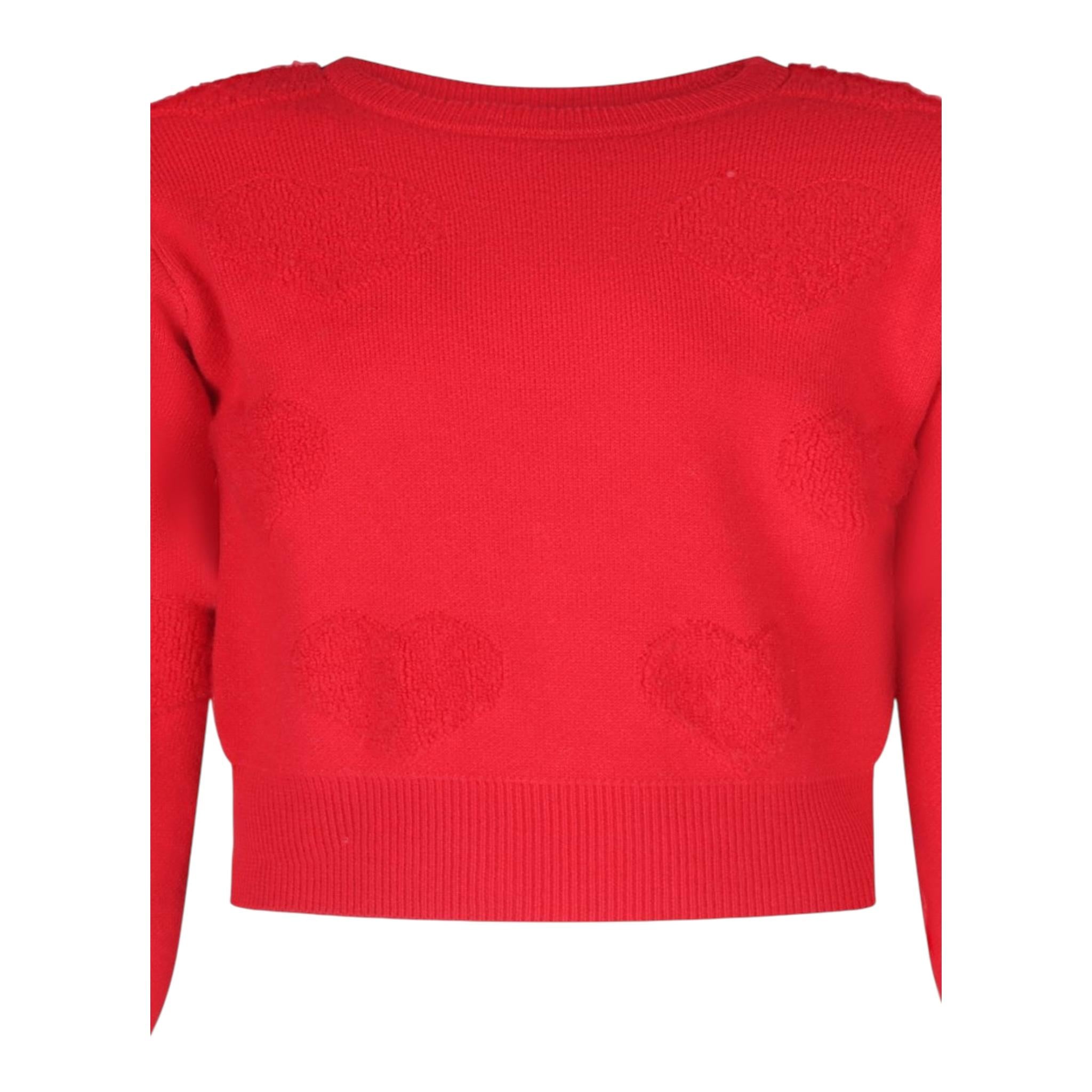 FUN & FUN maglia gircollo tinta unita con cuori Rosso per Neonata FBSW00067NX ROSSO FUN & FUN