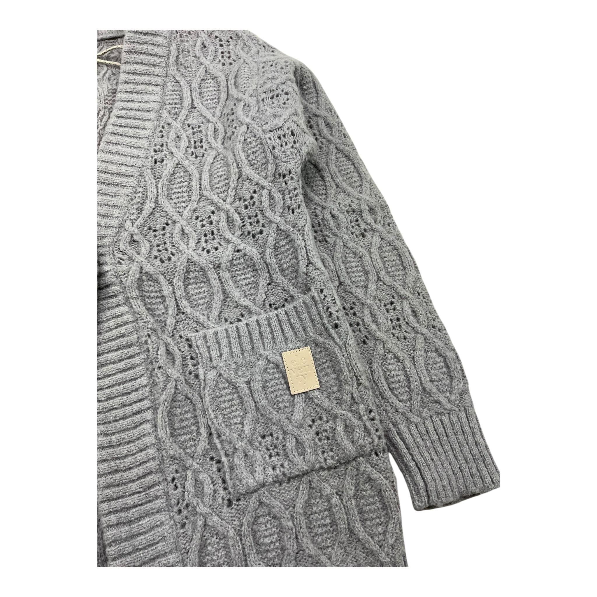 ELEVENTY cardigan tinta unita con trafori Grigio per Bambina ET9A40 GRIGIO ELEVENTY