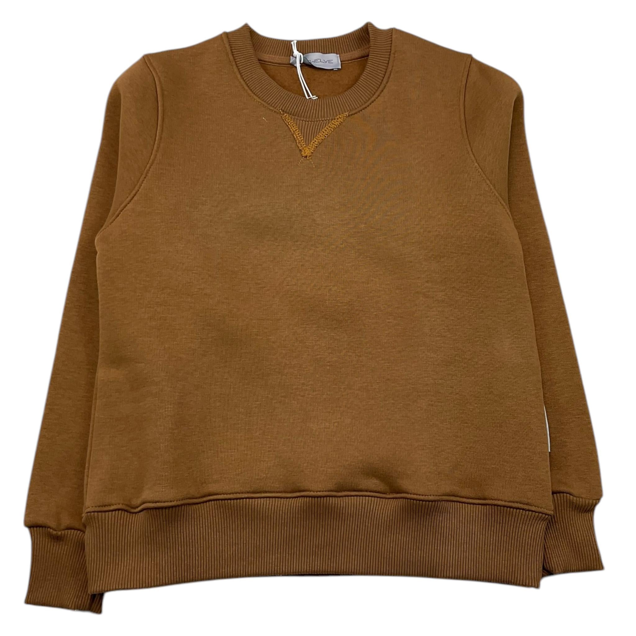 DETWELVE felpa chiusa girocollo tinta unita Marrone per Bambino CB650 MARRONE DETWELVE