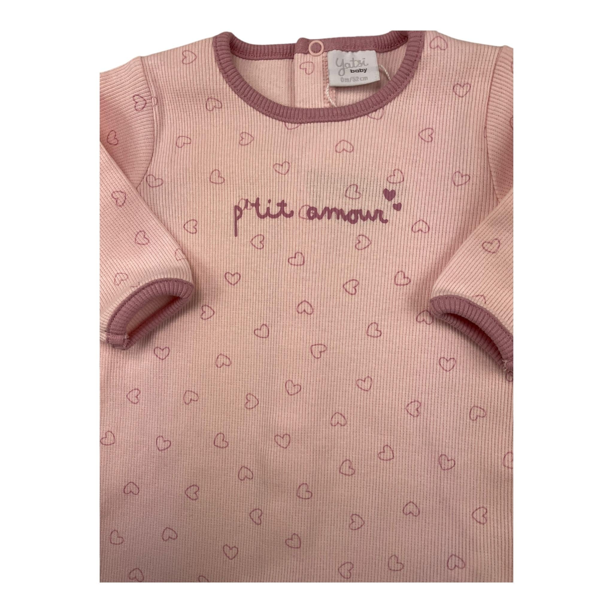 YATSI BABY tutina tinta unita con fantasia Rosa per Neonata 24110357 ROSA YATSI BABY