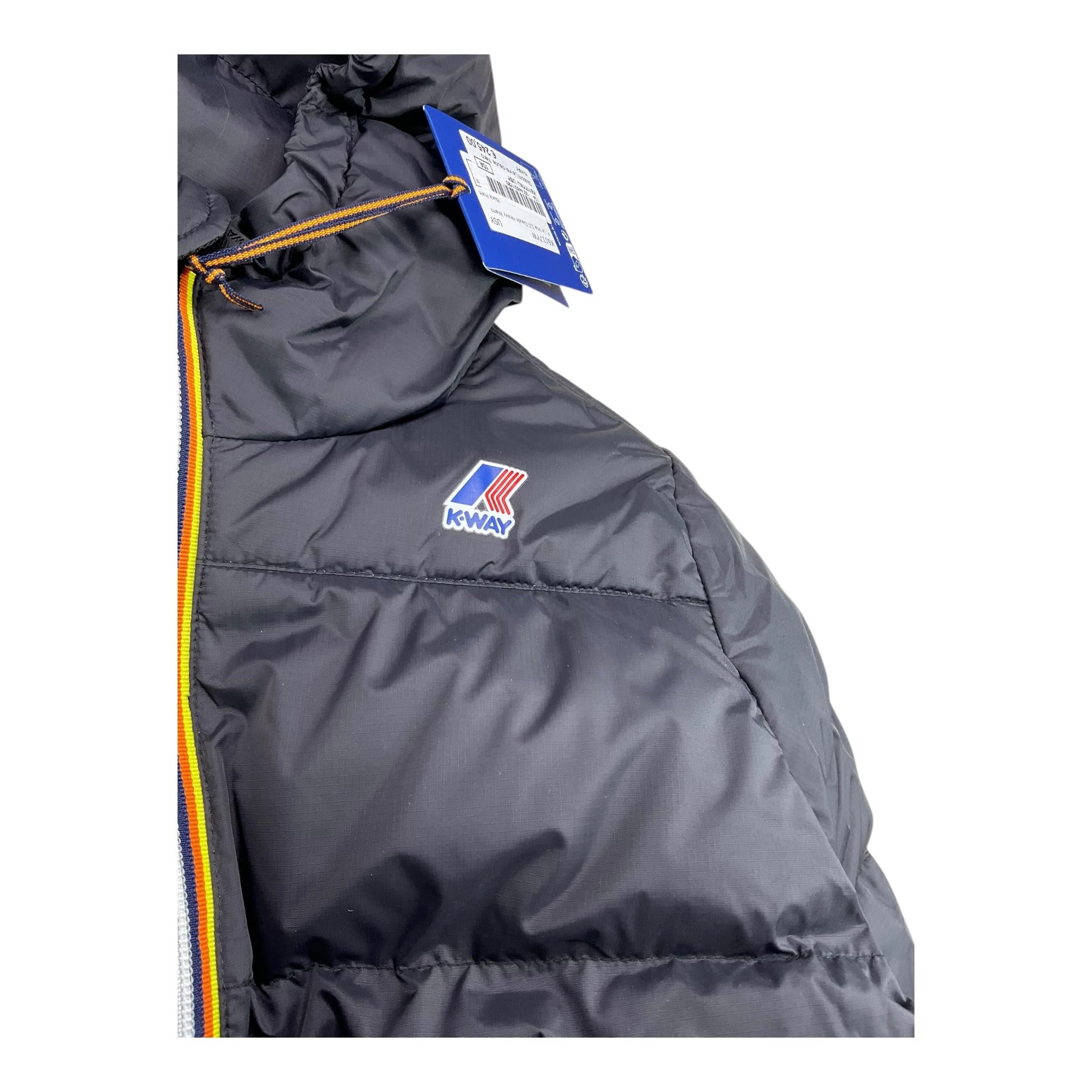 K-WAY giubbino tinta unita con zip e cappuccio Nero per Bambino K6117YWWW NERO K-WAY
