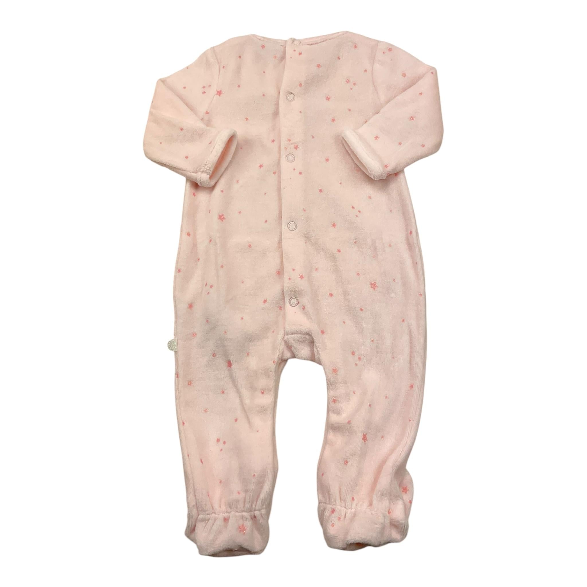 YATSI BABY tutina tinta unita con stampa glitter Rosa per Neonata 24200340 ROSA YATSI BABY