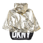 DKNY giubbino tinta unita con capuccio e zip Oro per Bambina D40076 ORO DKNY