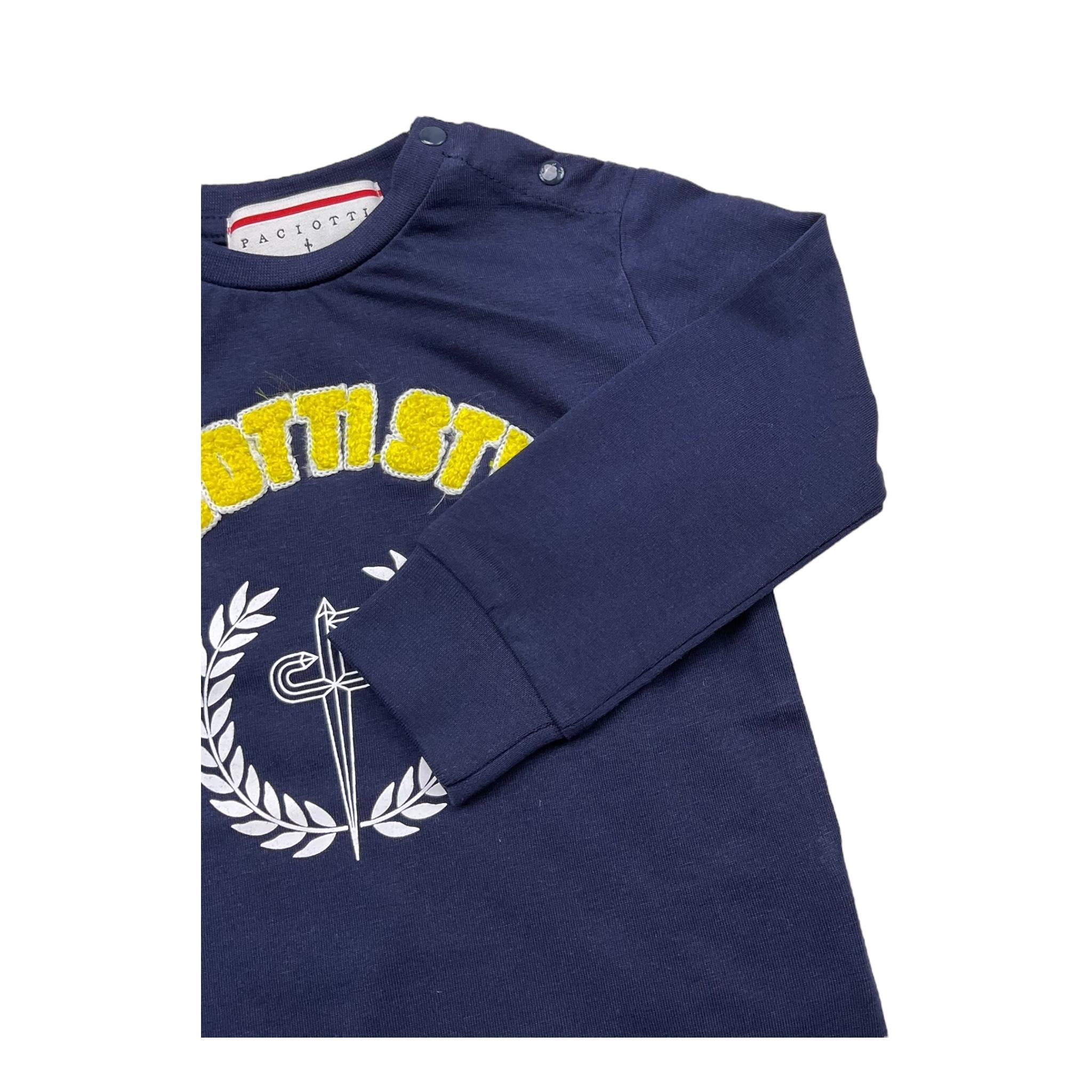 CESARE PACIOTTI shirt girocollo tinta unita con logo Blu per Neonata TSP05307BN BLU CESARE PACIOTTI