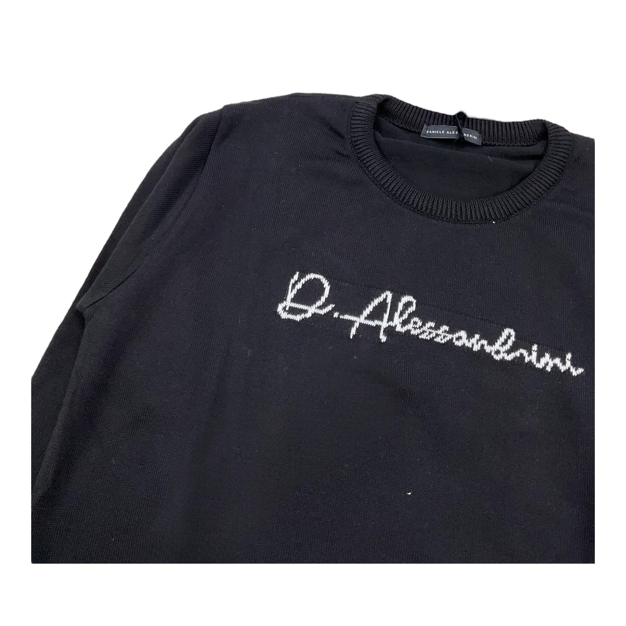 DANIELE ALESSANDRINI maglia girocollo tinta unita con stampa Nero per Bambino 1231W00049XX NERO DANIELE ALESSANDRINI