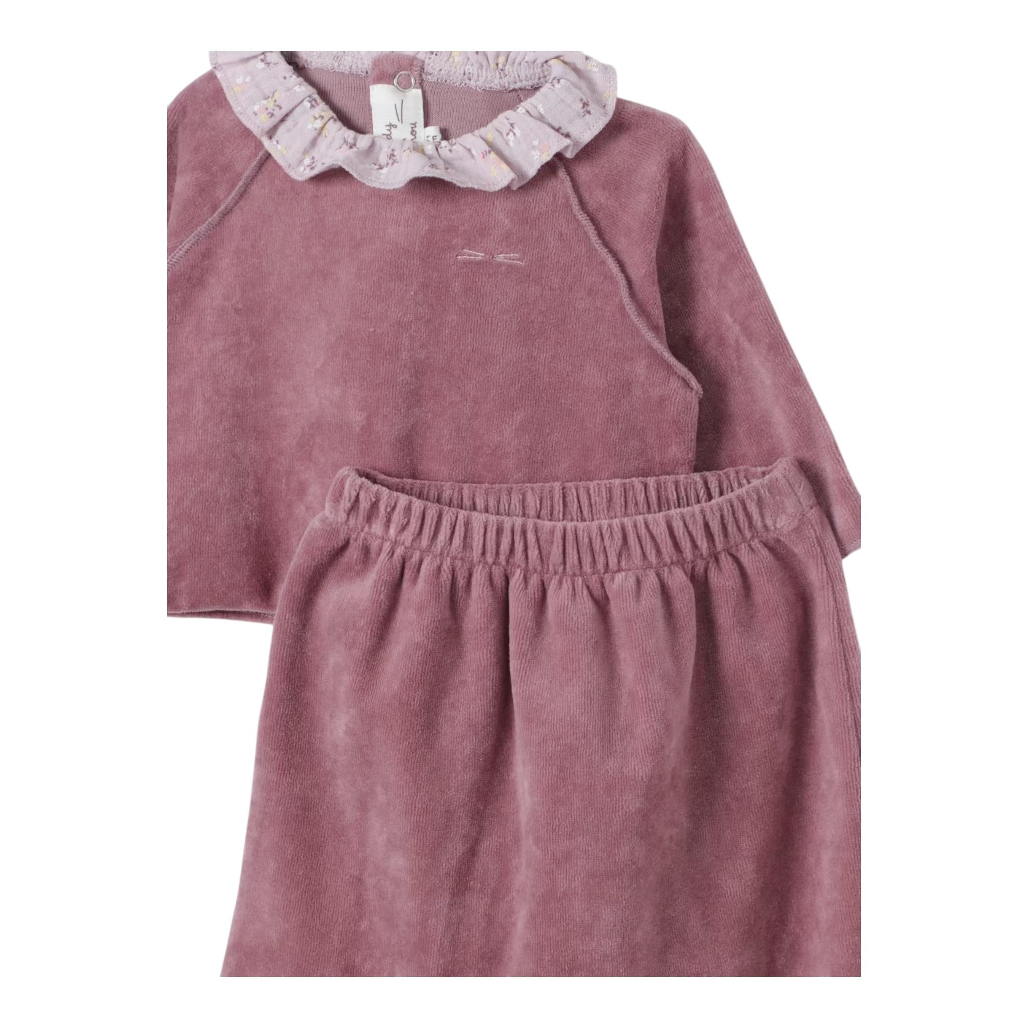 TEDDY E MINOU completo 2 pezzi shirt-pantalone in ciniglia Rosa per Neonata I24CP055M0137 ROSA TEDDY E MINOU