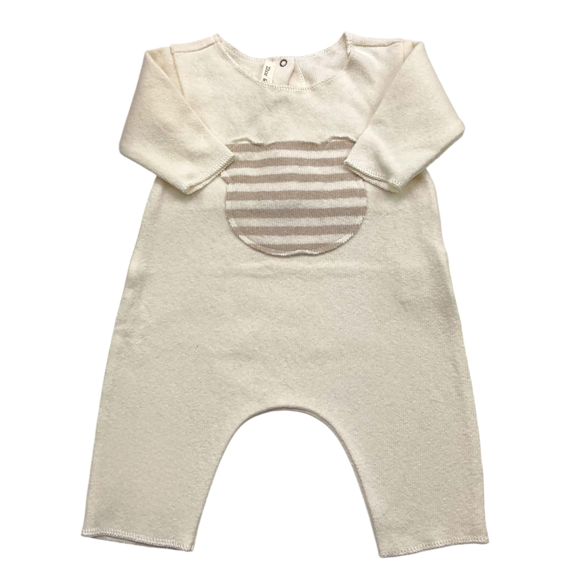 ZHOE & TOBIAH tutina tinta unita con stampa Panna per Neonato KTT6 PANNA ZHOE & TOBIAH