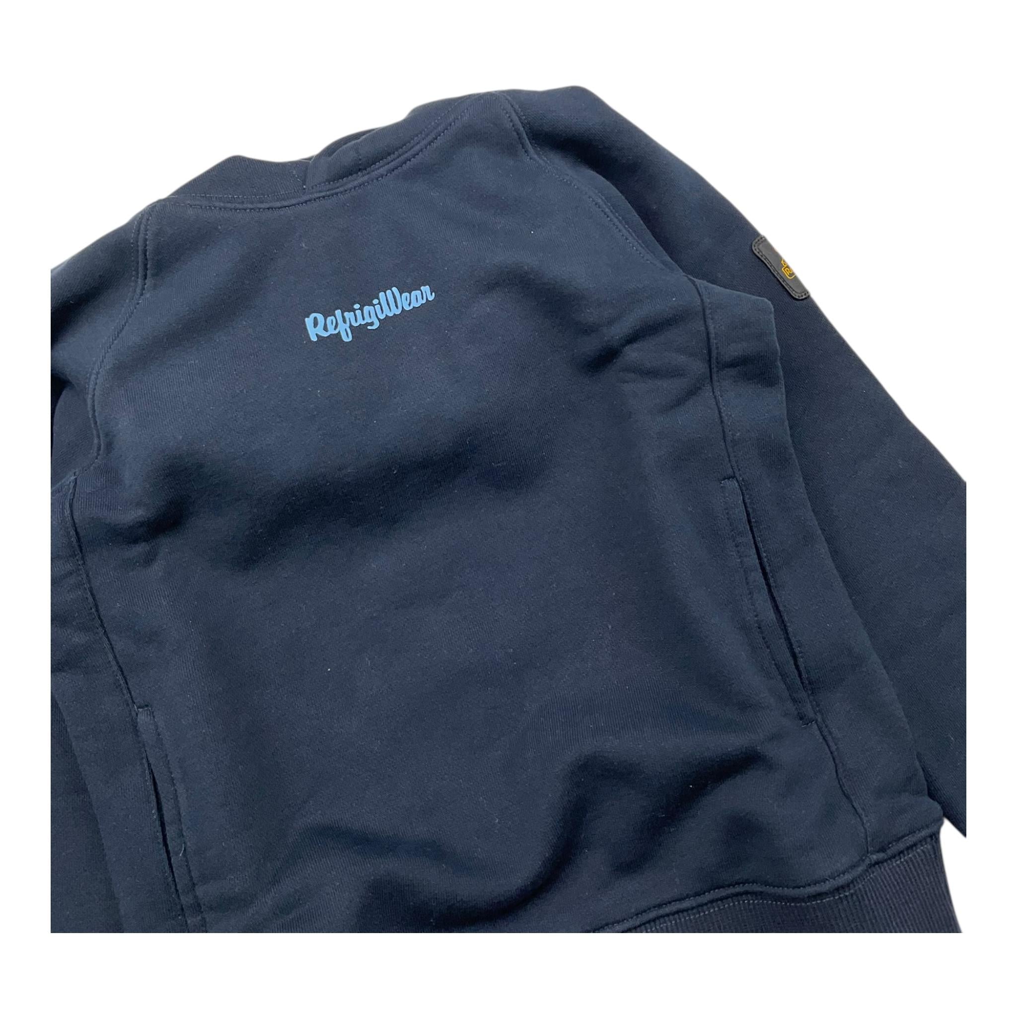 REFRIGIWEAR felpa tinta unita con cappuccio e stampa Blu per Bambino RW315 BLU REFRIGIWEAR