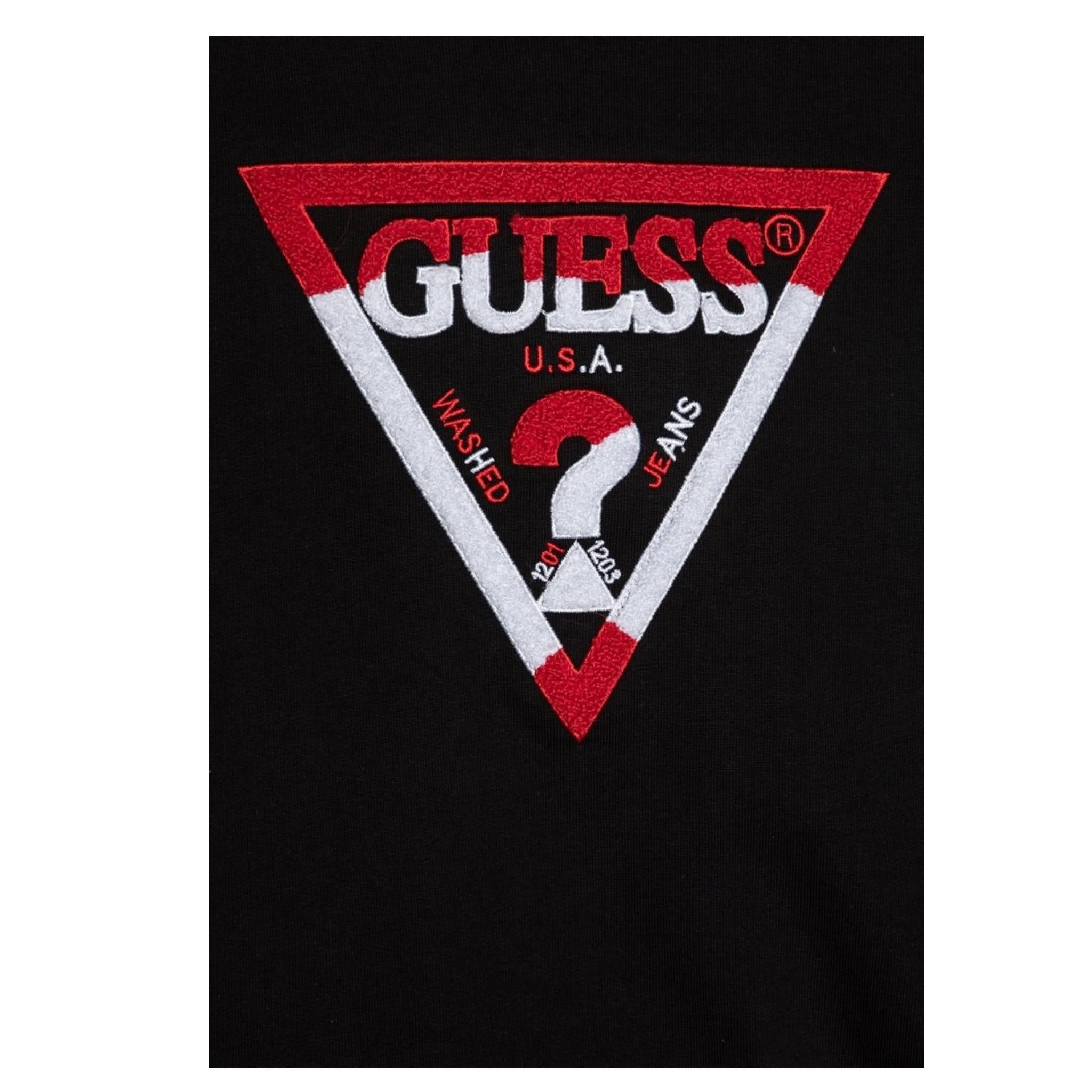 GUESS felpa chiusa girocollo tinta unita cn stampa logo Nero per Bambino L4BQ08KAD73 NERO GUESS