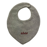 LE BEBE' bavetta tinta unita con logo Grigio per Neonato LBG6121 GRIGIO LE BEBE'