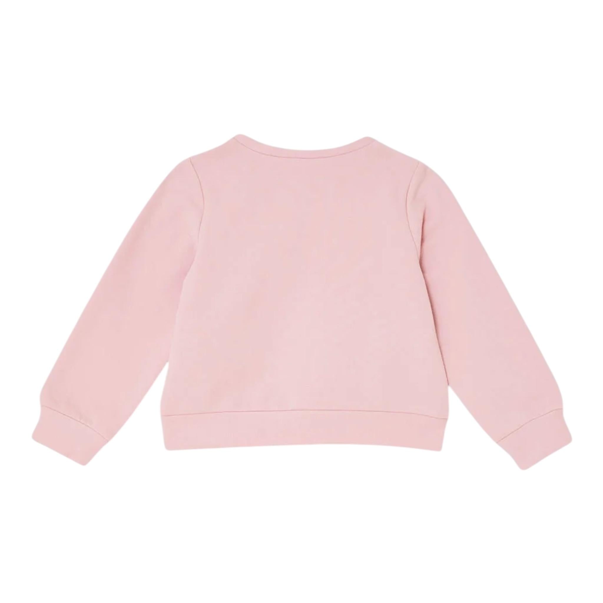 LIU JO felpa chiusa girocollo tinta unita con stampa logo Rosa per Bambina KF4060X ROSA LIU JO