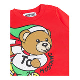 MOSCHINO shirt girocollo tinta unita con stampa orso Rosso per Neonato MSO00R ROSSO MOSCHINO