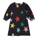 STELLA McCARTNEY abito manica lunga tinta unita con stampe stelle Nero per Bambina TV1C33 NERO STELLA McCARTNEY