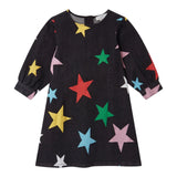 STELLA McCARTNEY abito manica lunga tinta unita con stampe stelle Nero per Bambina TV1C33 NERO STELLA McCARTNEY